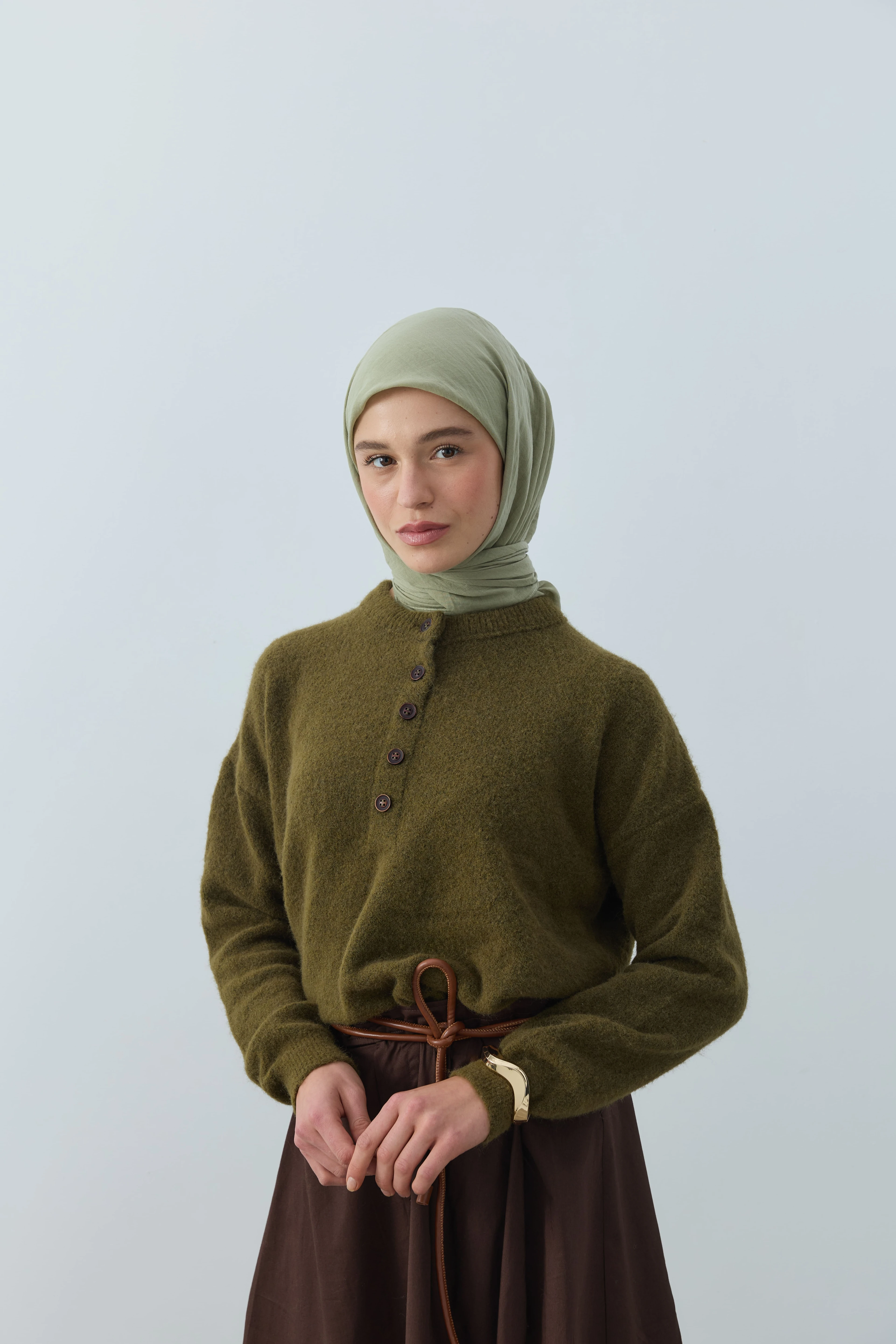 Aya Serisi Eşarp - Yeşil Çay