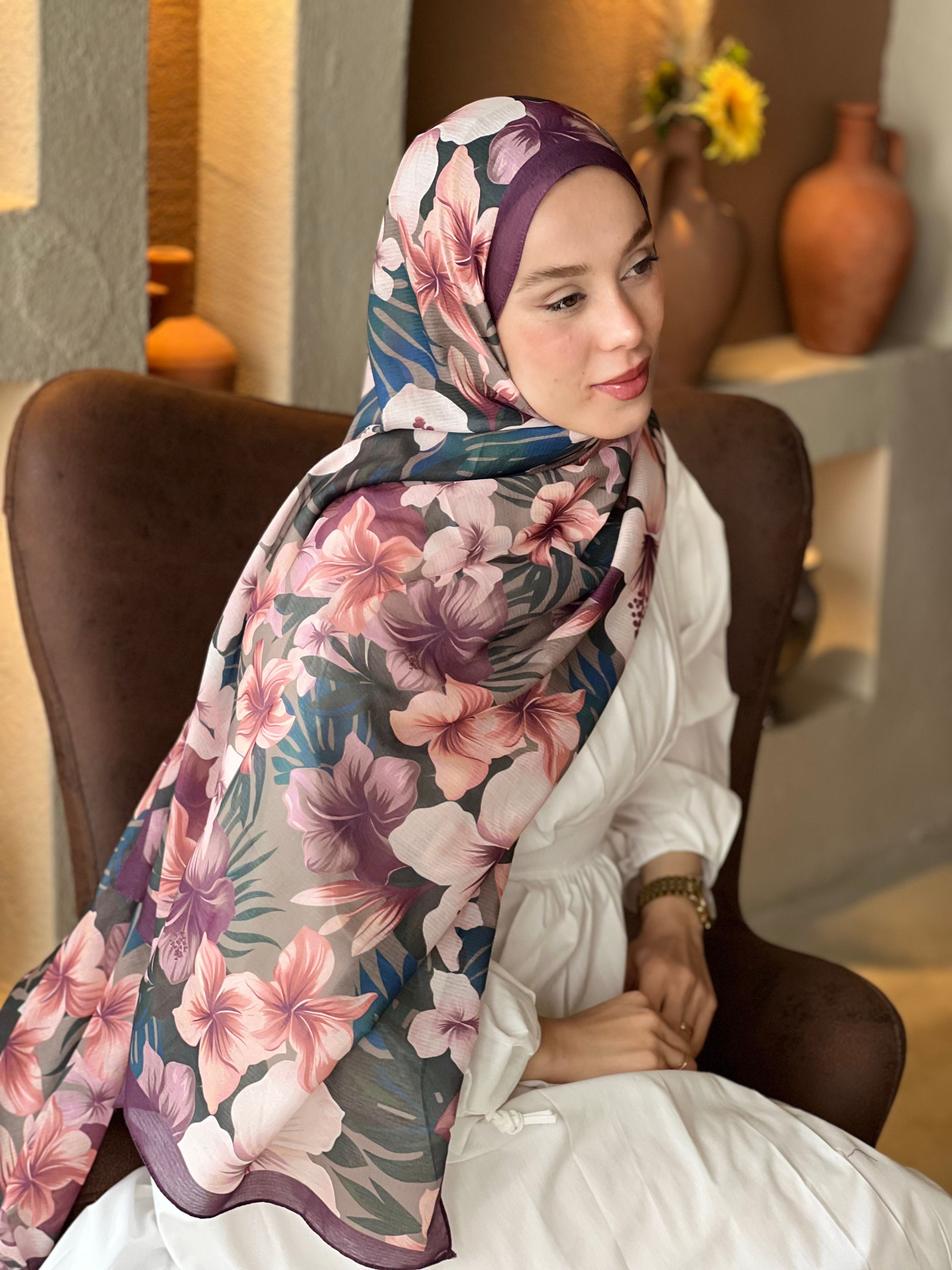 Jardin Desen Lina Şal - Mürdüm