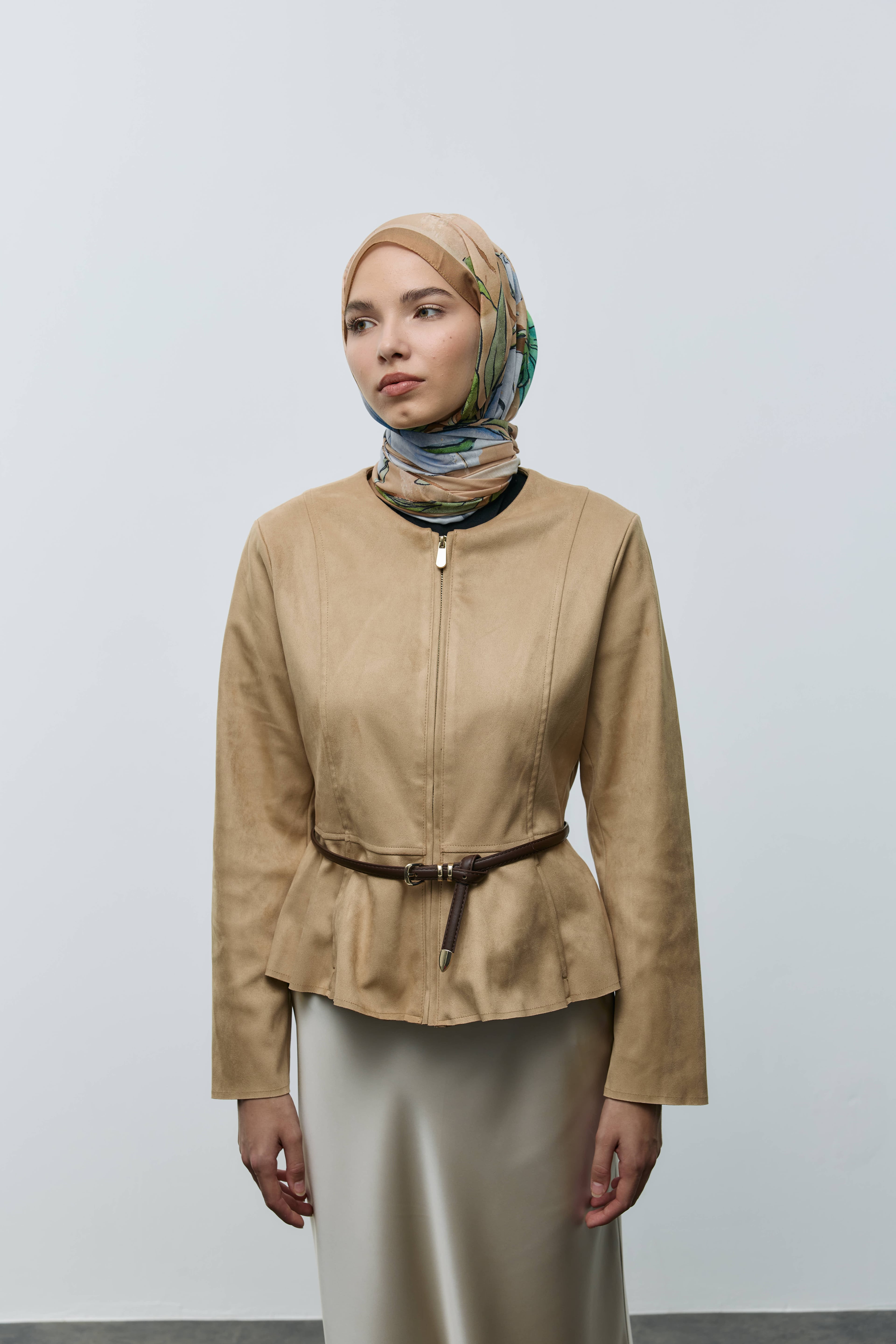 Nileya Desen Pamuk Şal - Karamel