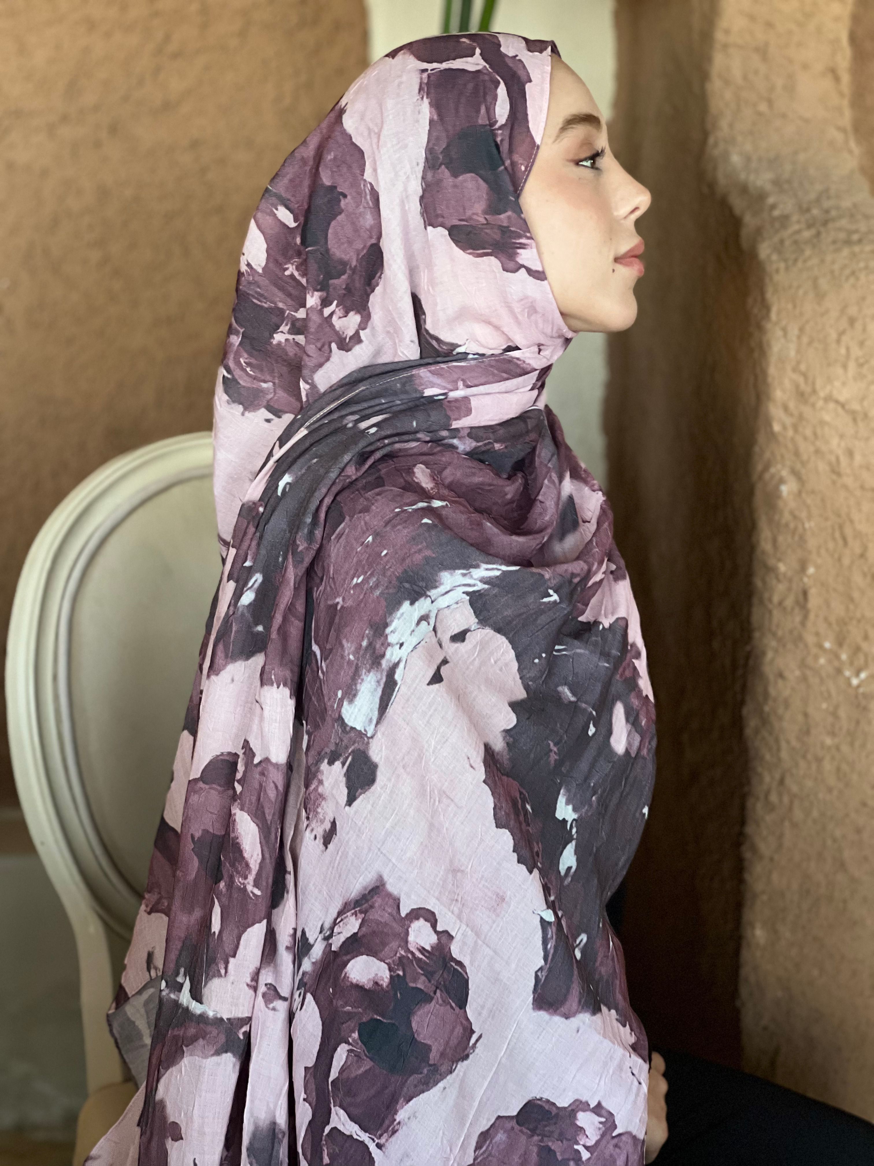 Watercolor Abstract Pattern Bamboo Shawl