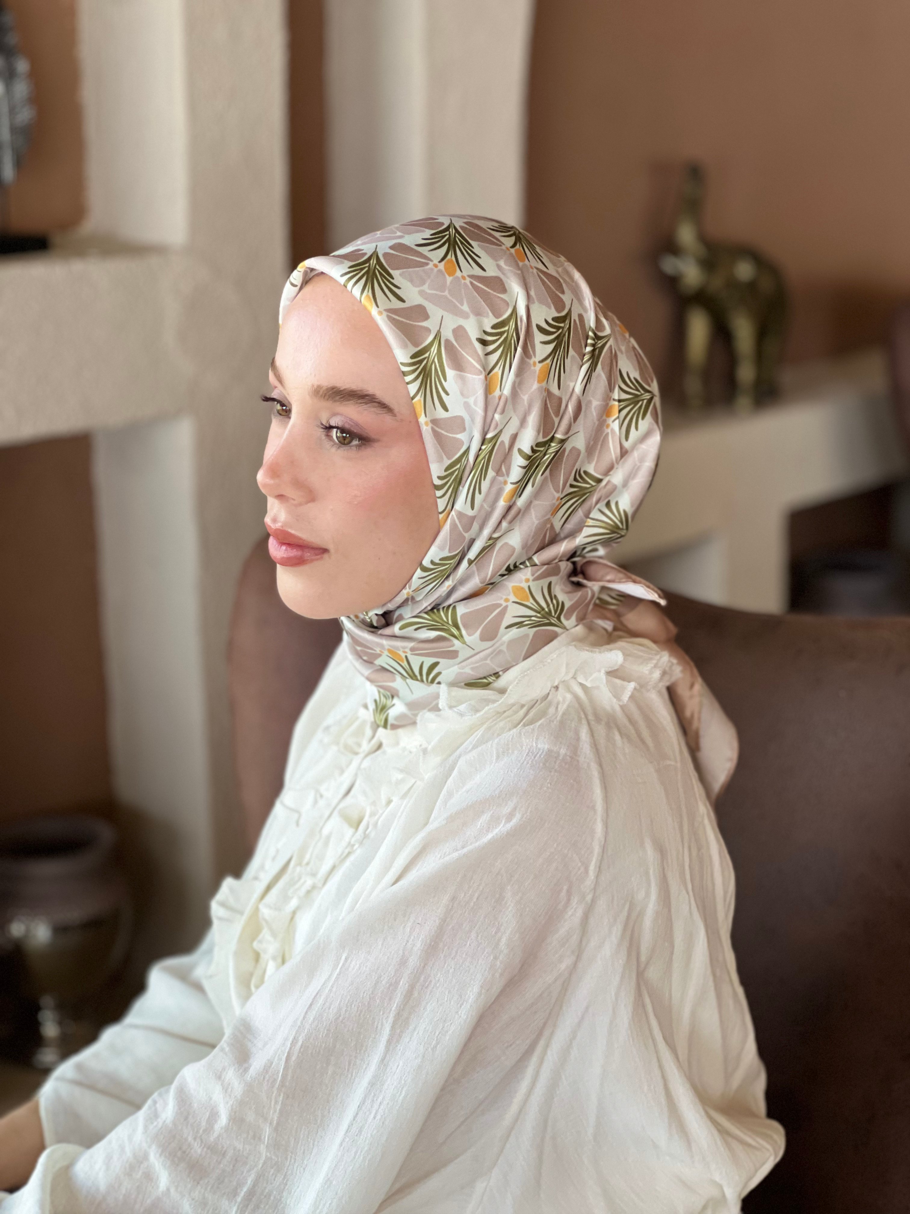 Tulinia Desen Tanca Eşarp - Bej