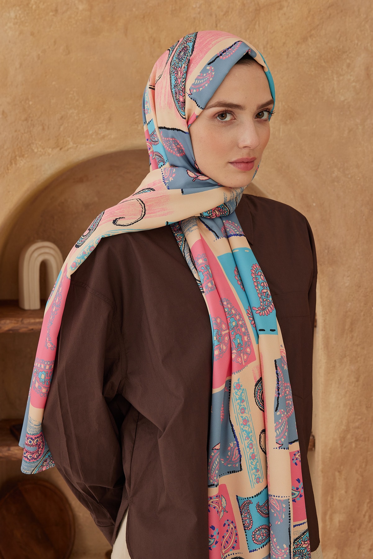 İpeksi Şal Paisley Patchwork Desen
