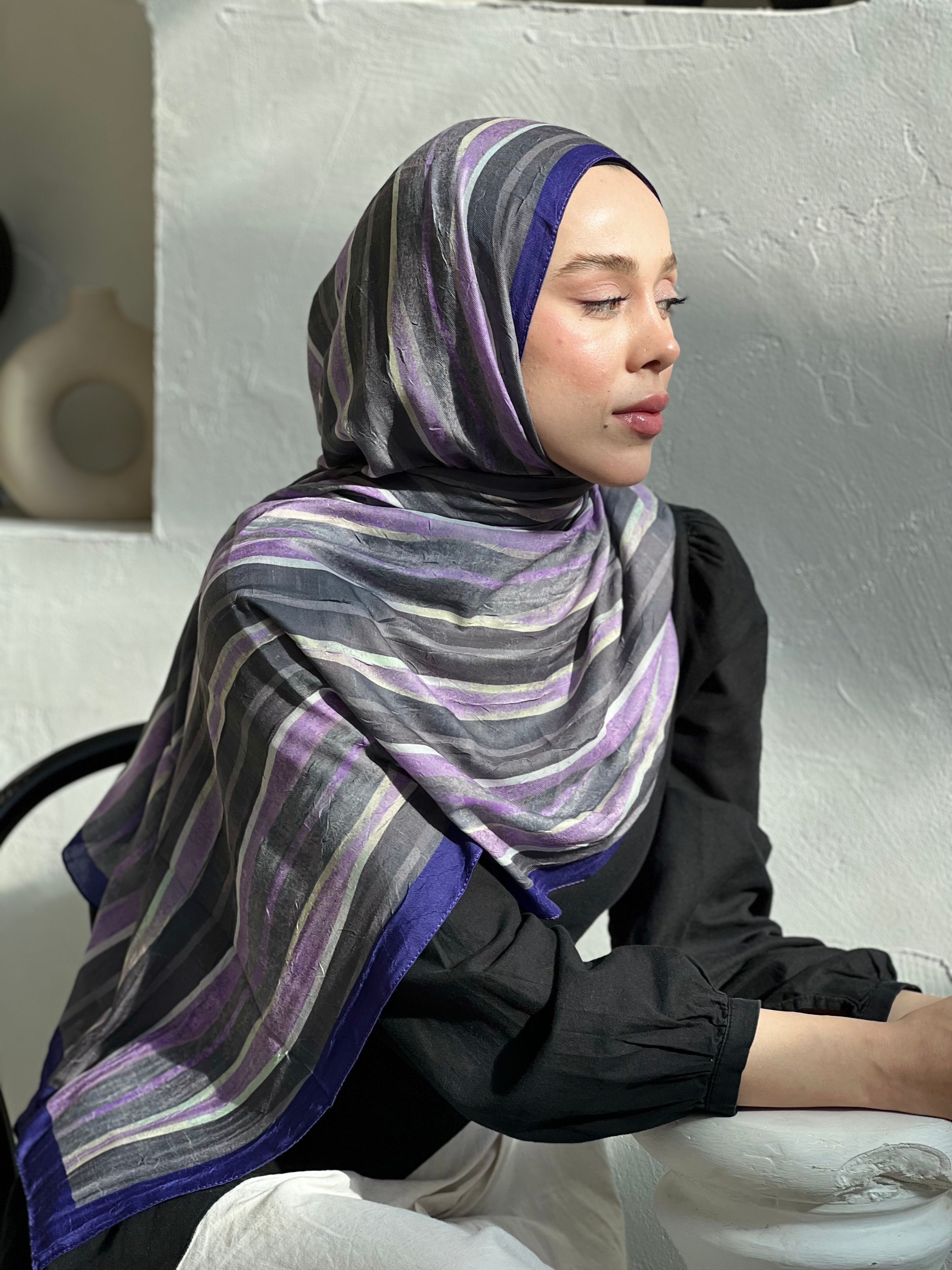 Stripe Pattern Bamboo Shawl