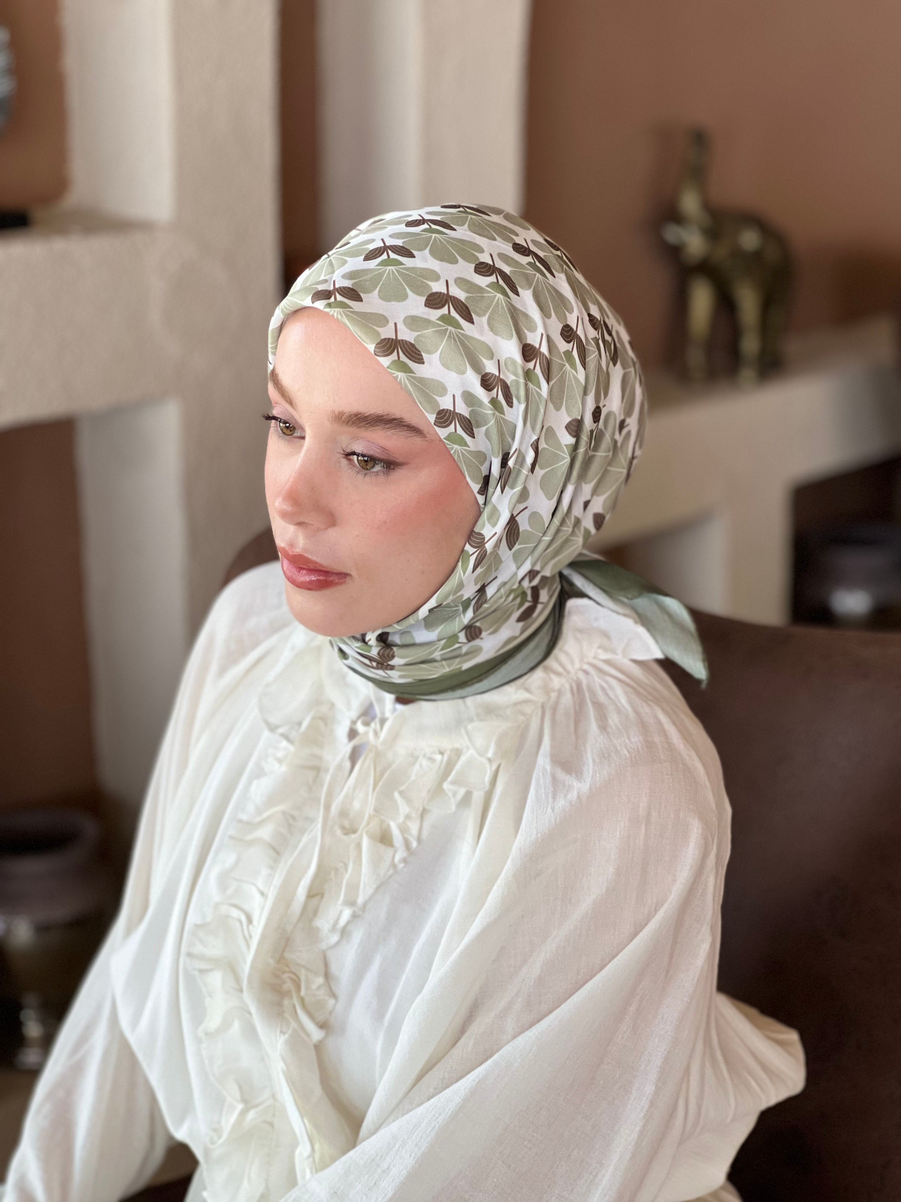 Yonca Desen Pamuk Eşarp - Espresso