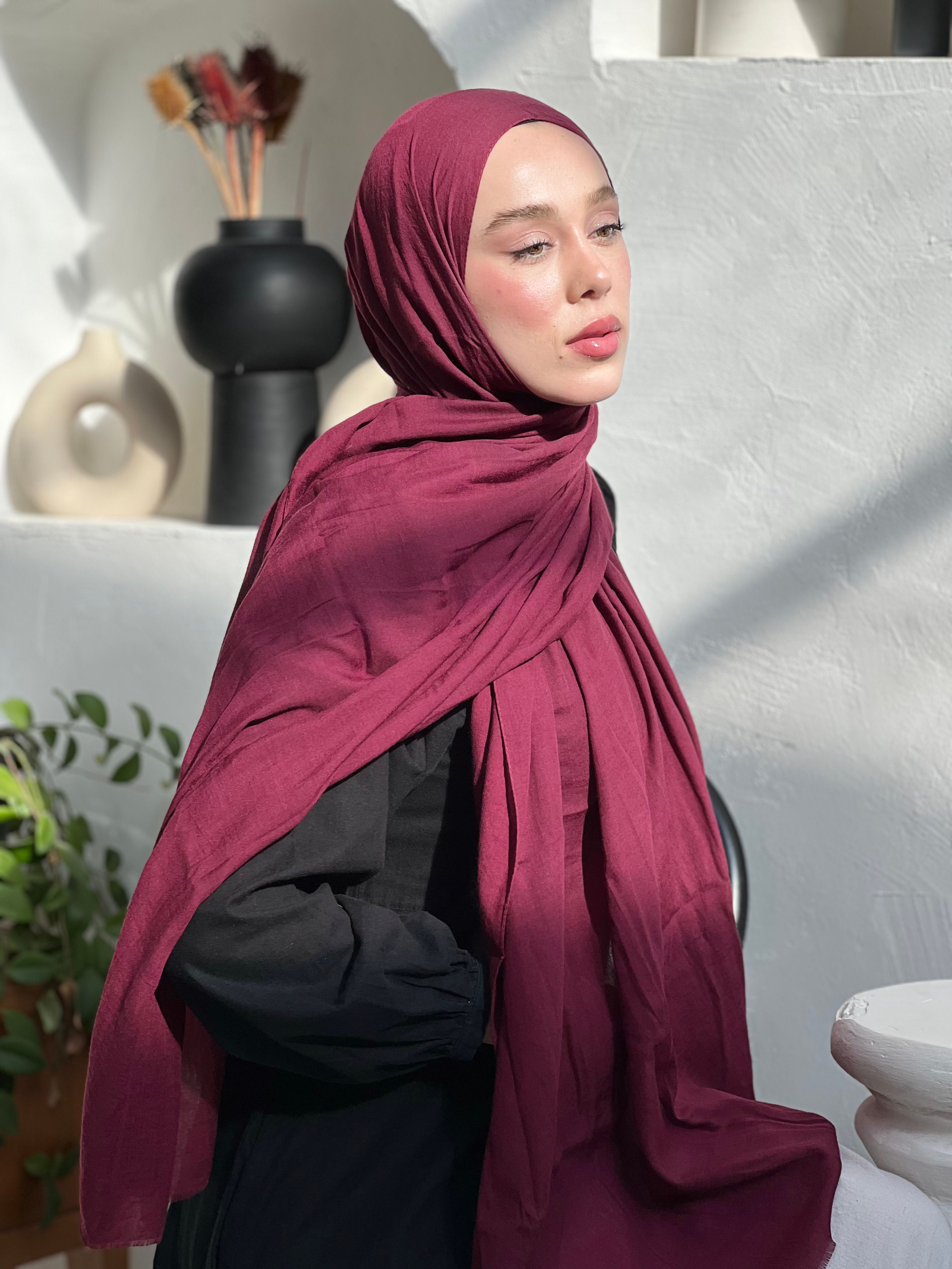 Neo Cotton Shawl - Burgundy