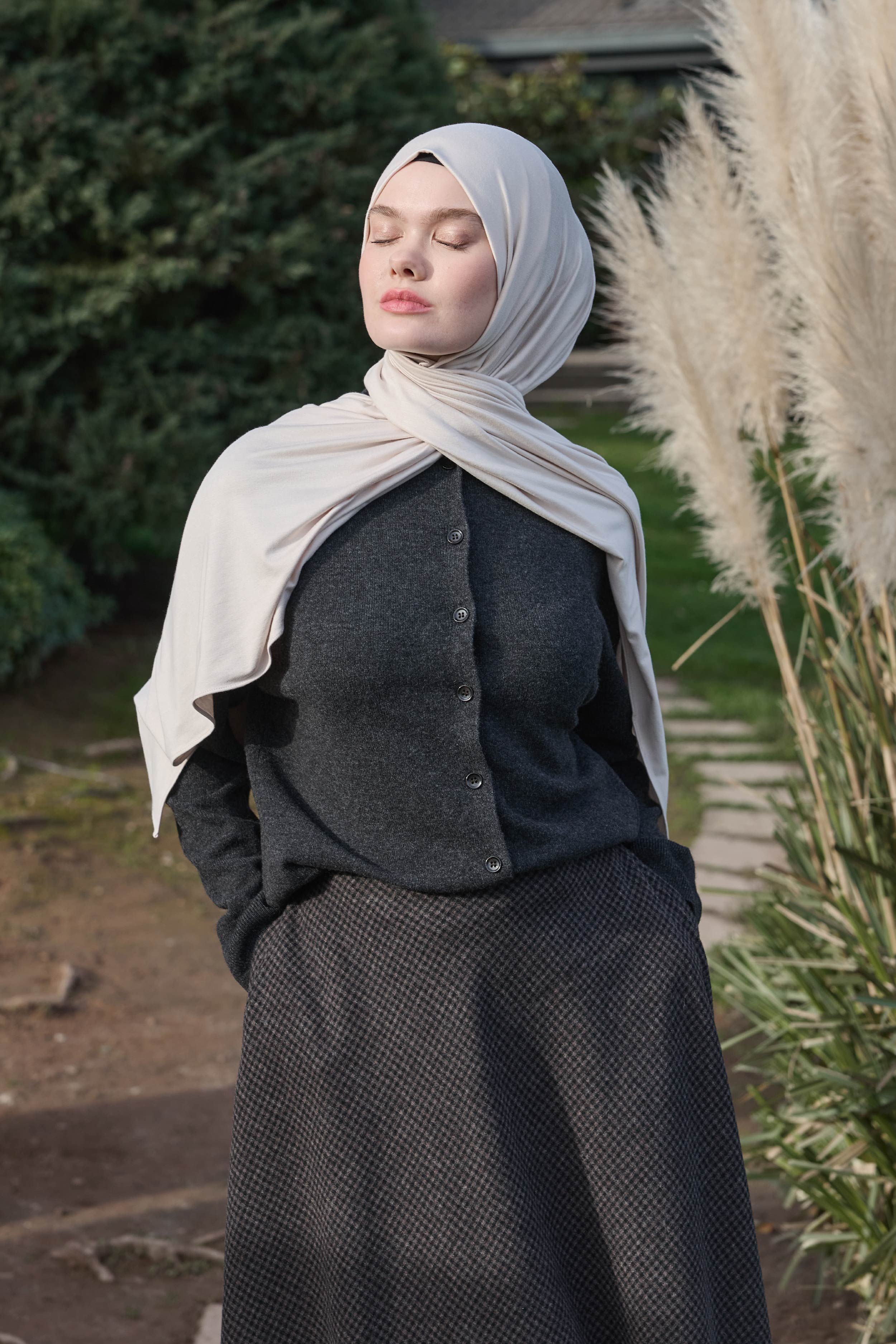 Bambu Penye Şal - Kumlu Krem