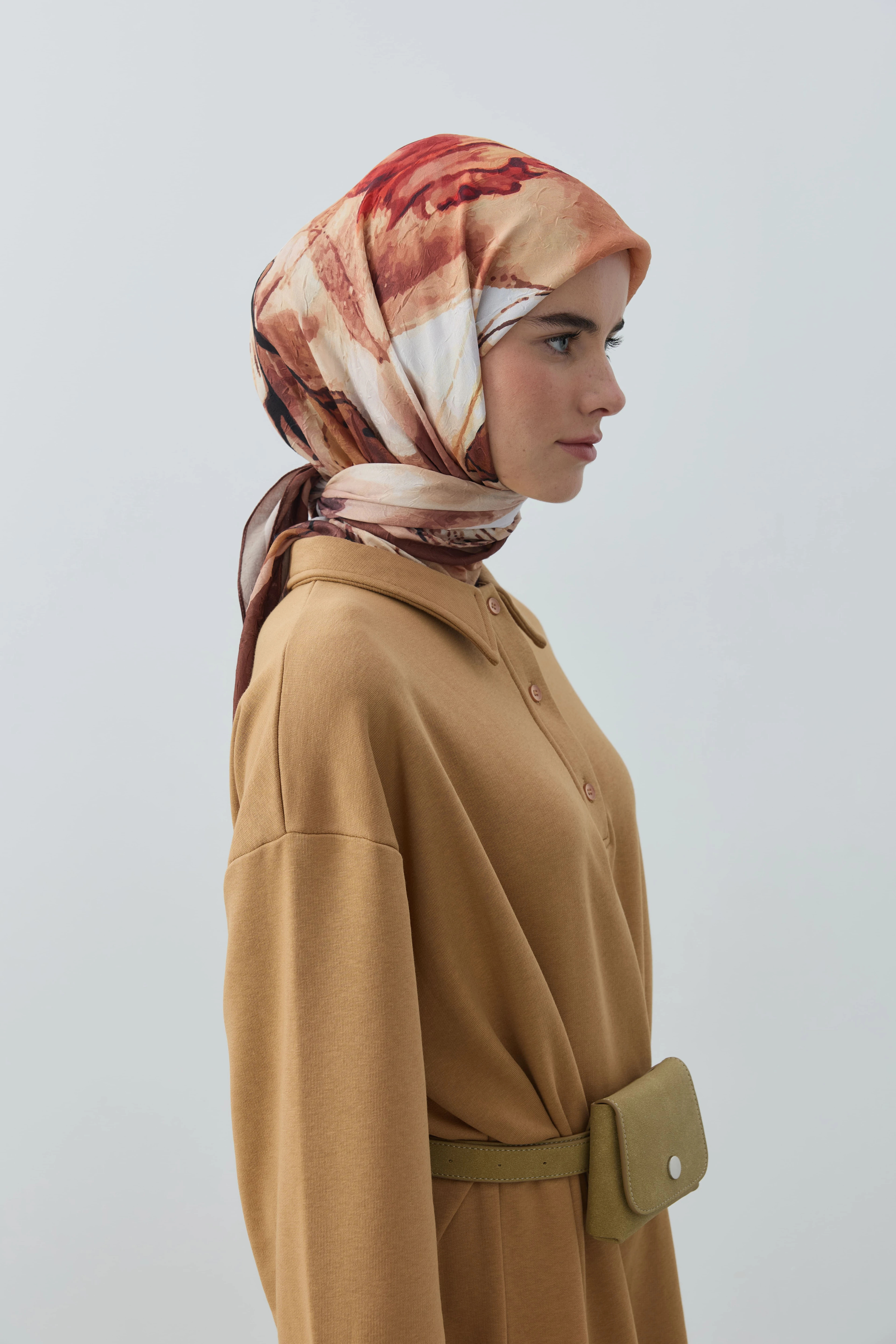 Seraphy Desen Bambu Eşarp - Acı Kahve