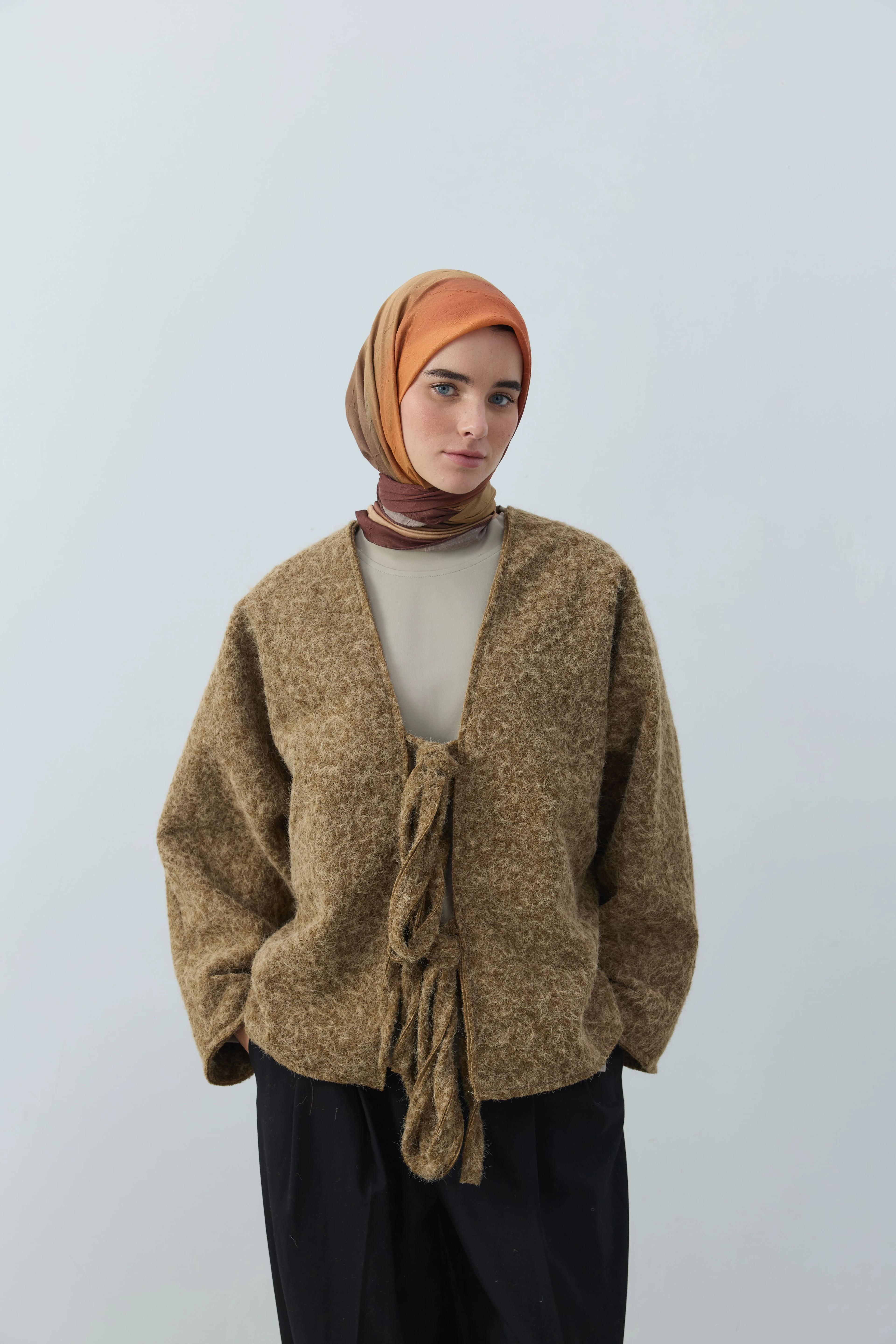 Orelia Desen Bambu Eşarp - Kakao