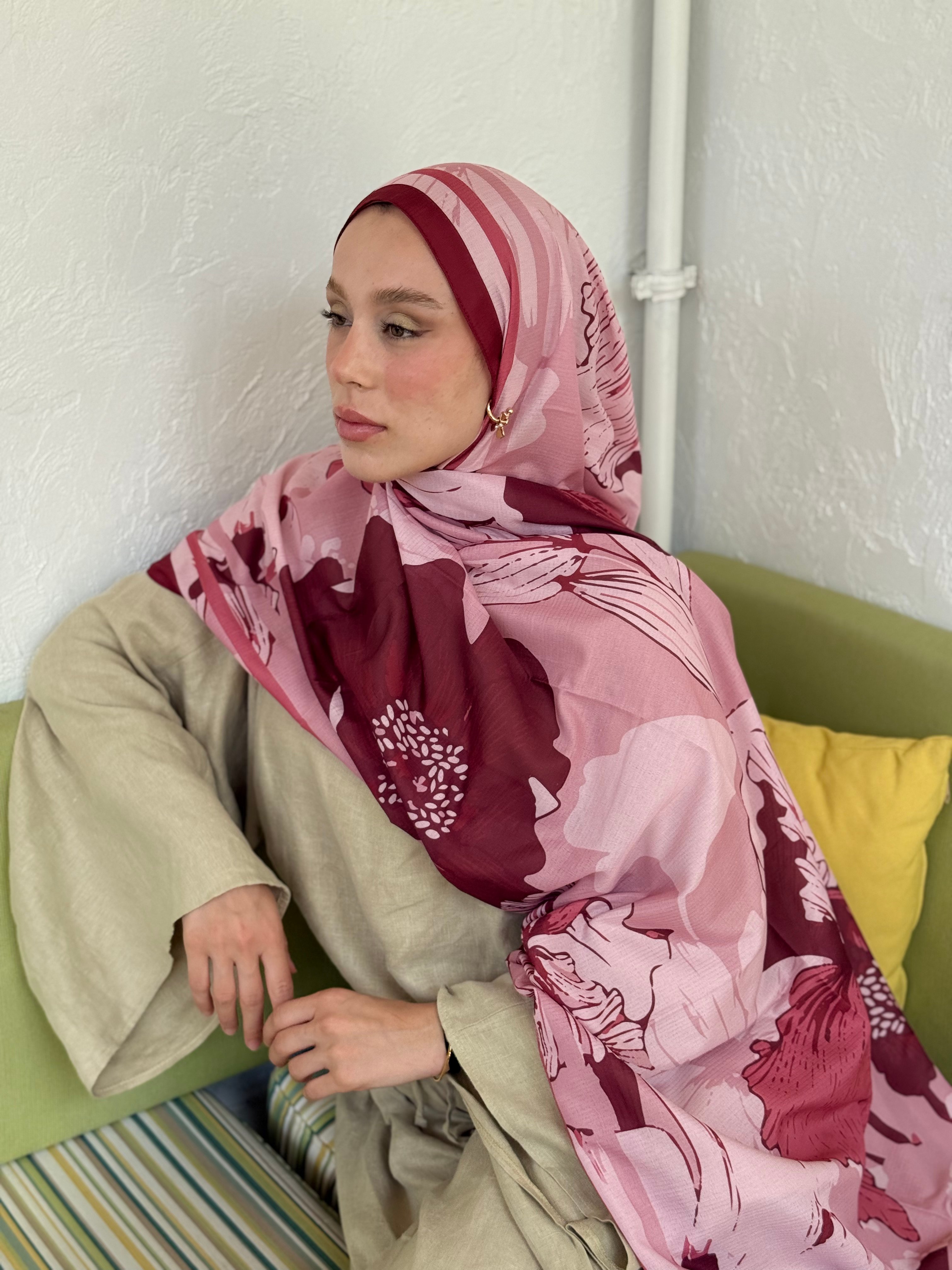 Shelia Desen Lina Şal - Bordo