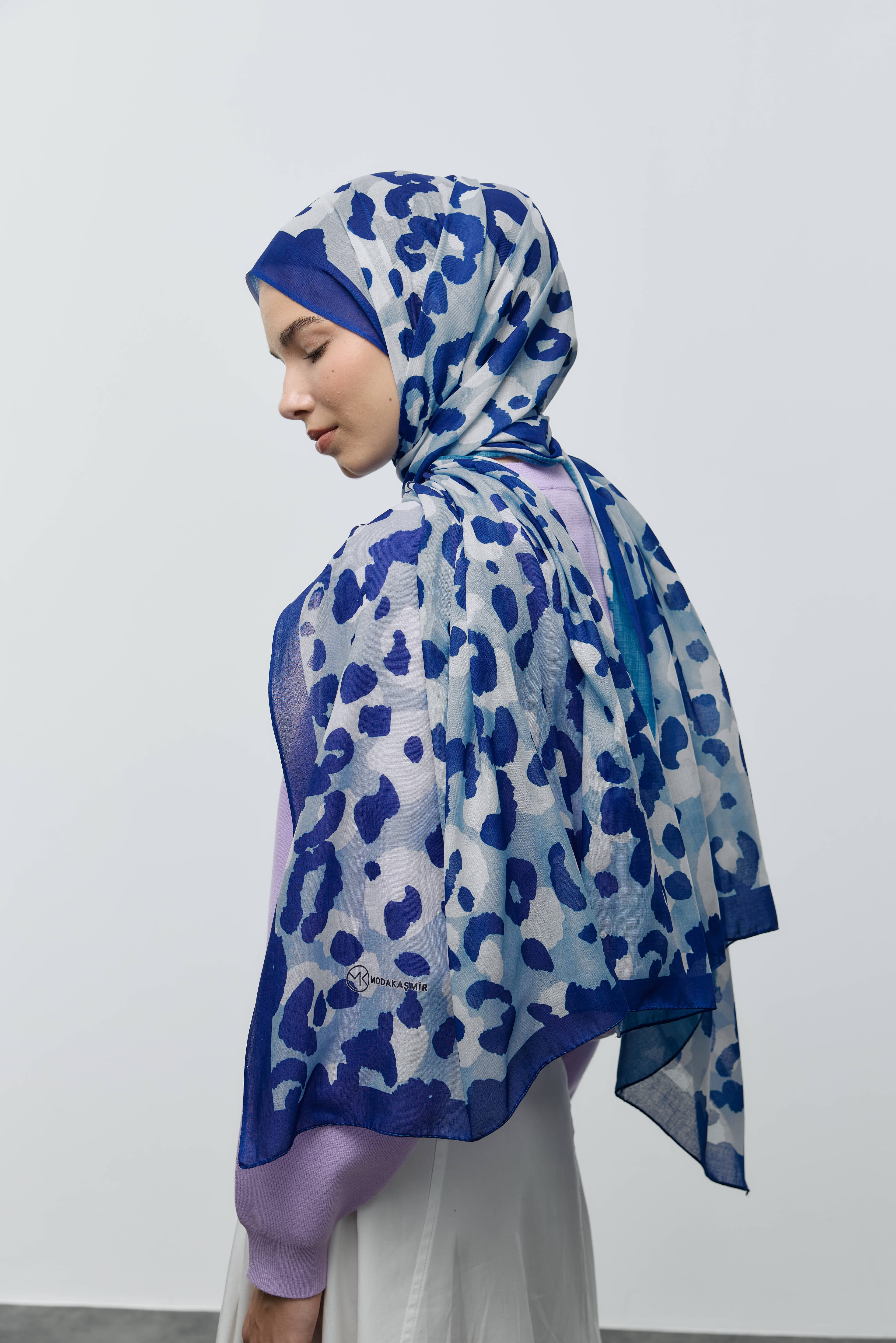 Leopar Desen Aya Şal - Mor