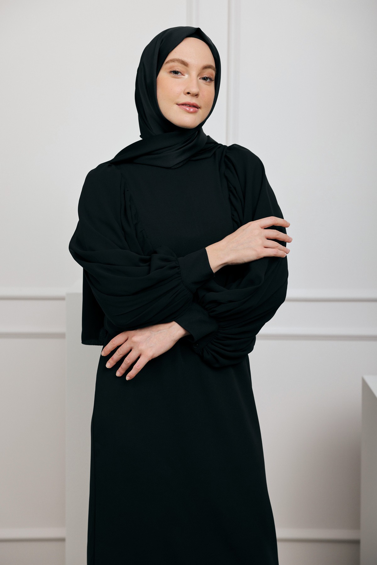 Devore Satin Series Shawl - Black