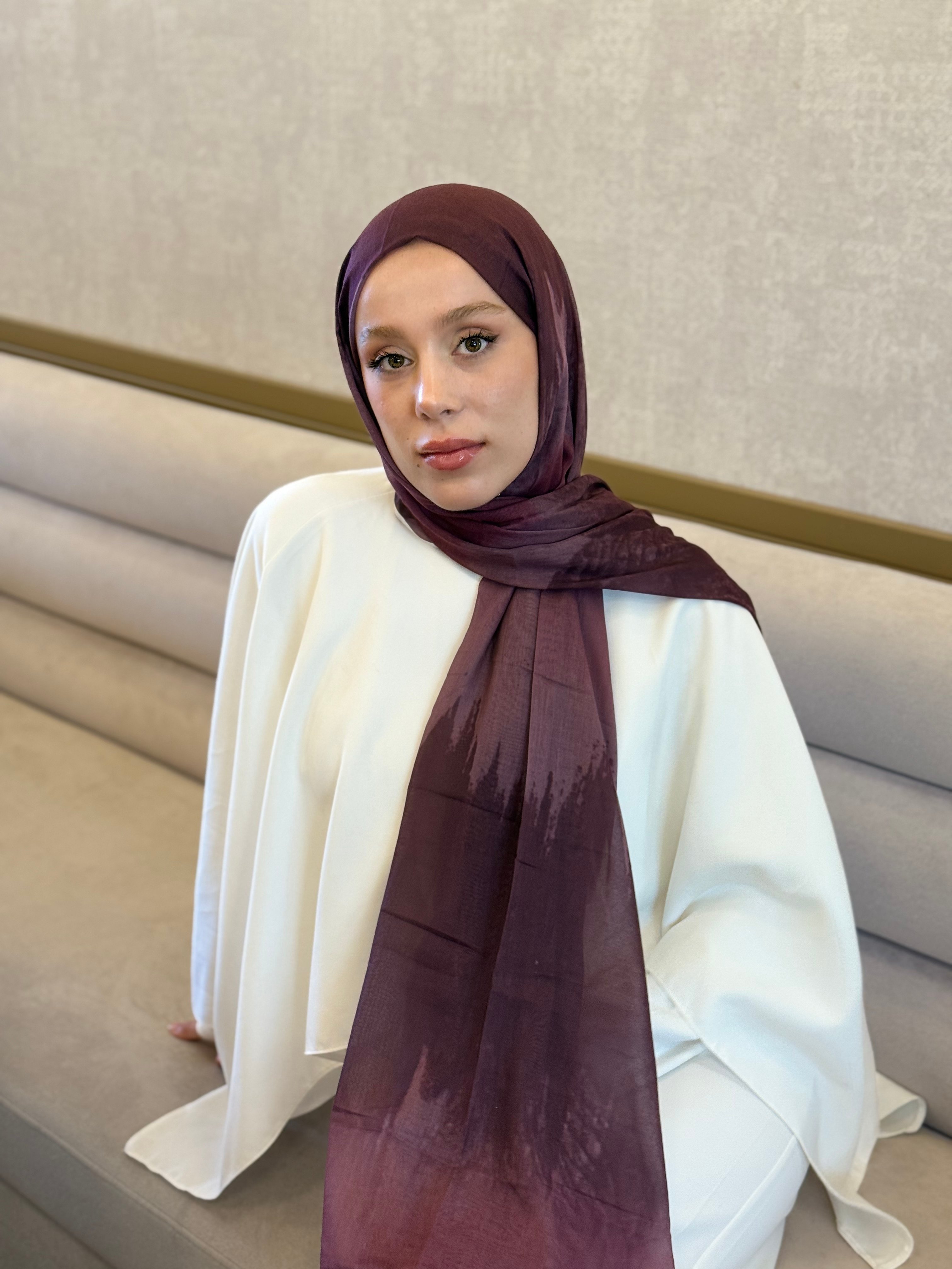 Alaca Desen Aya Serisi Şal - Mürdüm