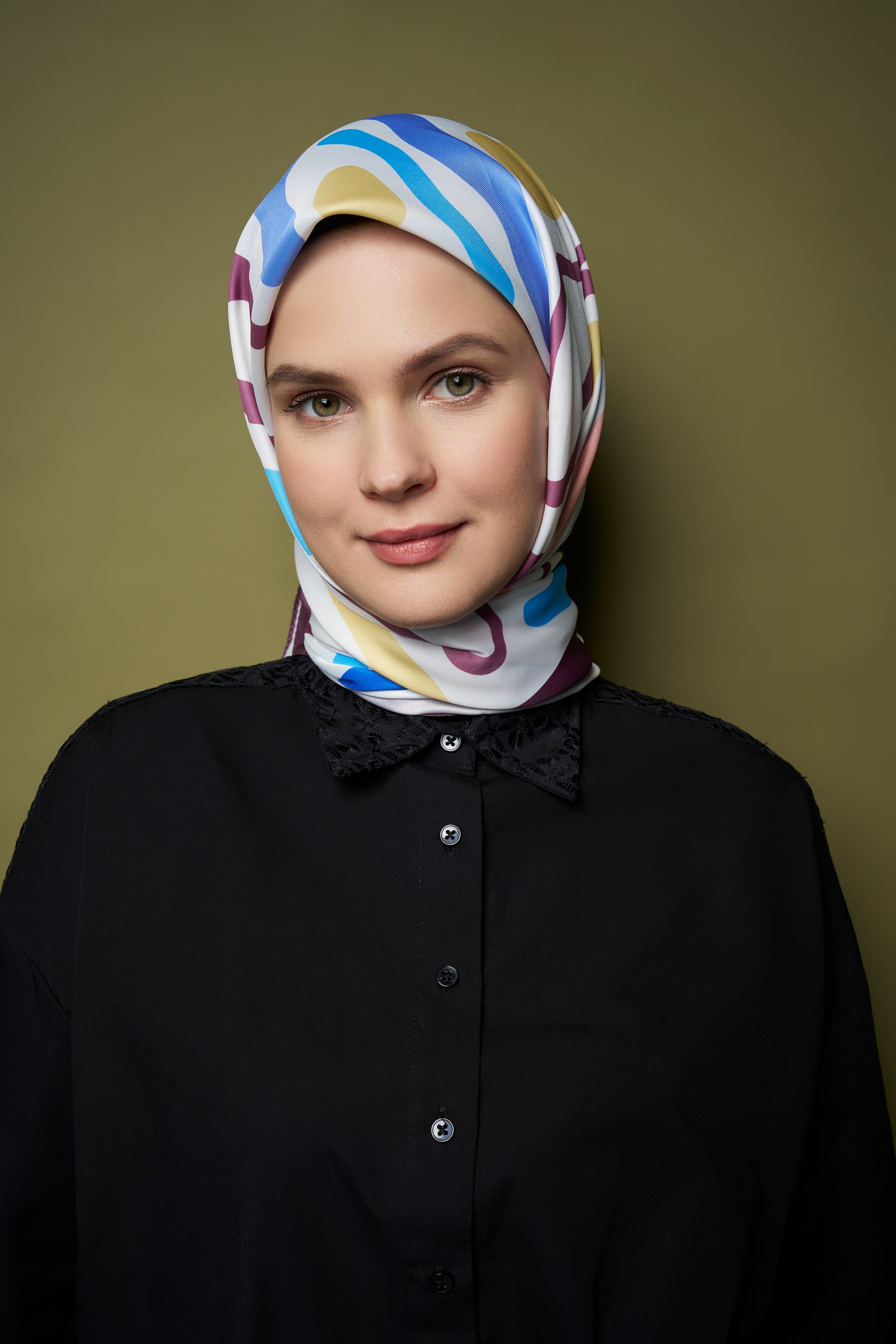 Abstract Line Twill Eşarp