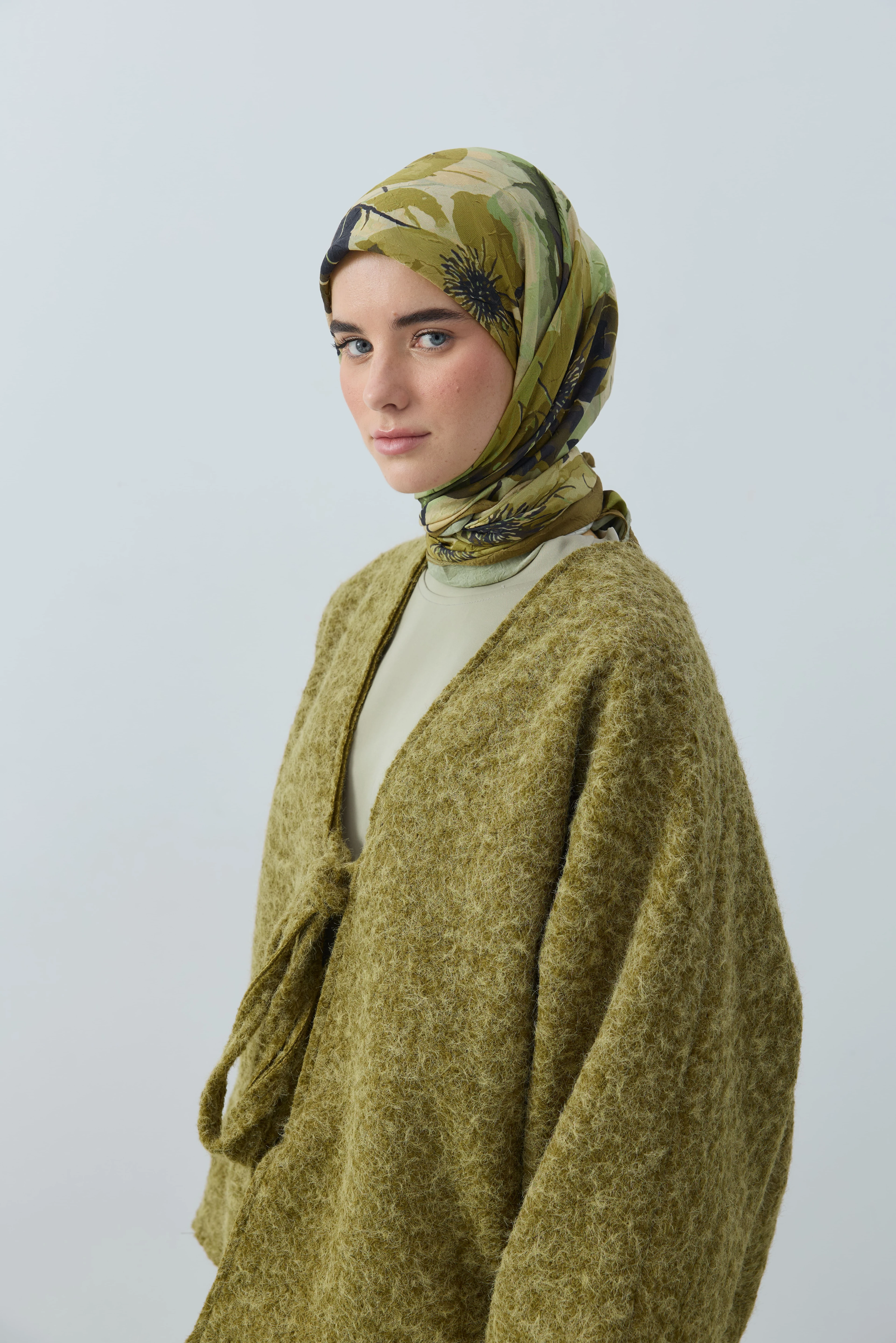 Solena Desen Bambu Eşarp - Bronz