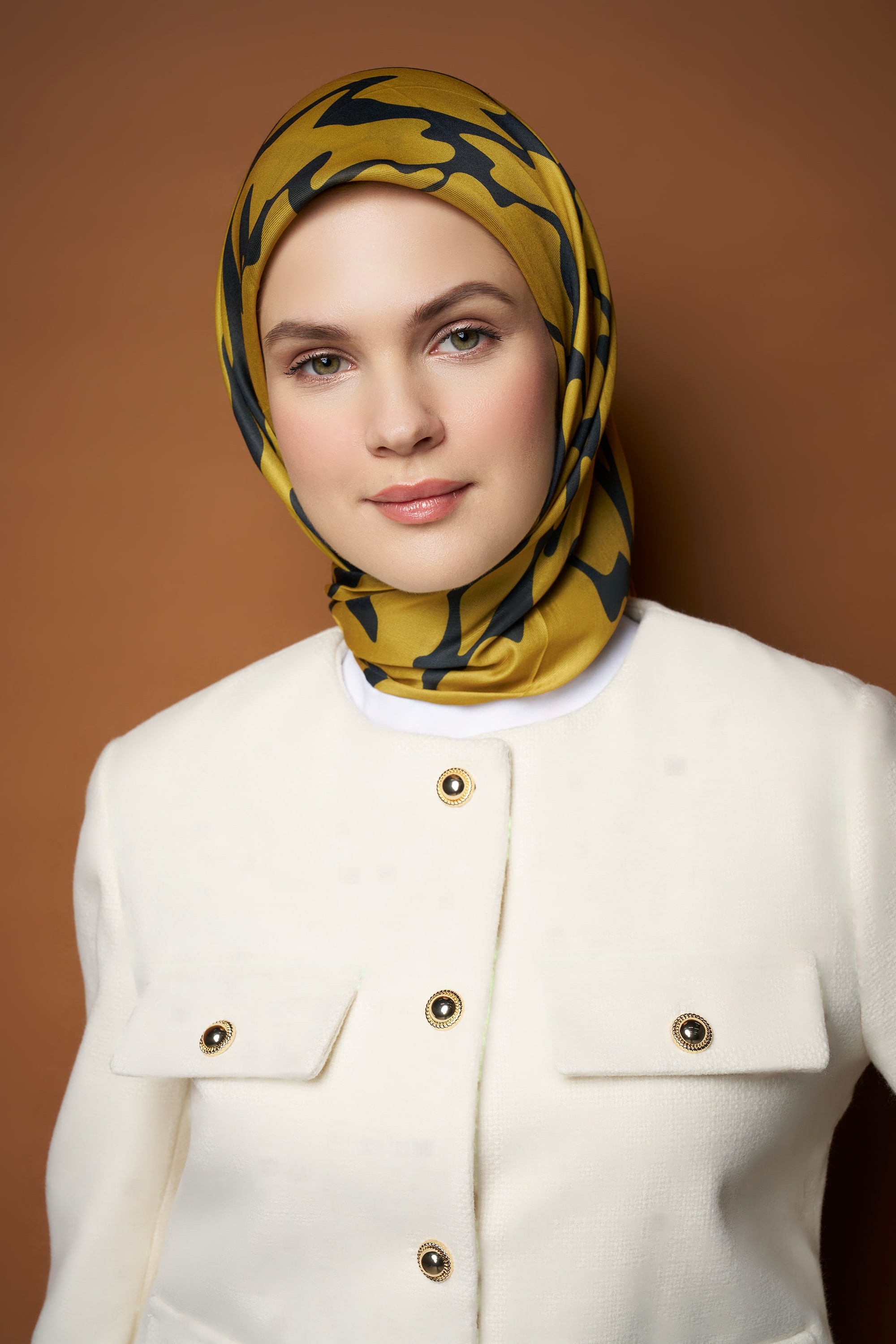 Camouflage Cotton Scarf - Oxide Yellow