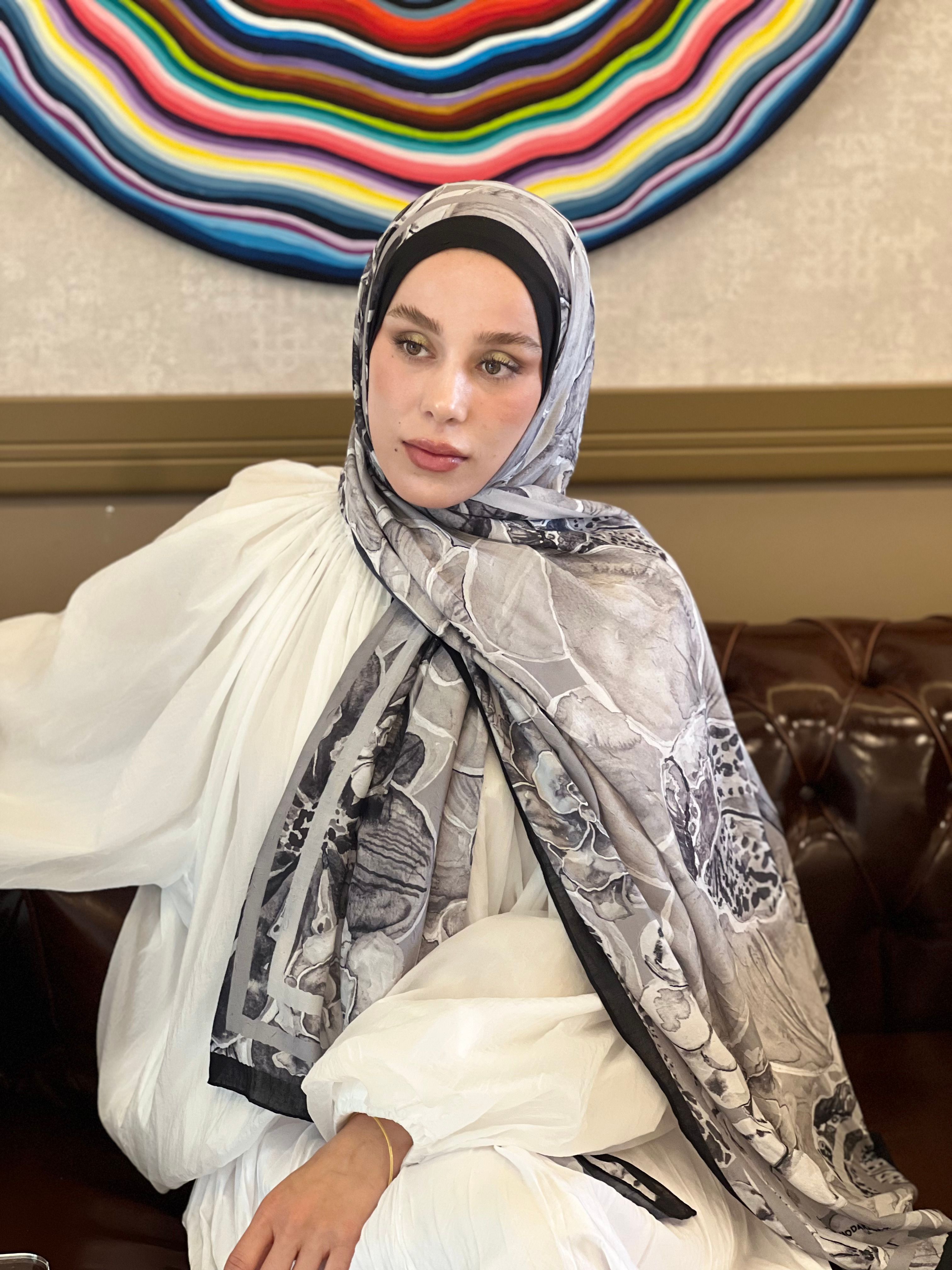 Lipa Desen Bambu Şal - Siyah