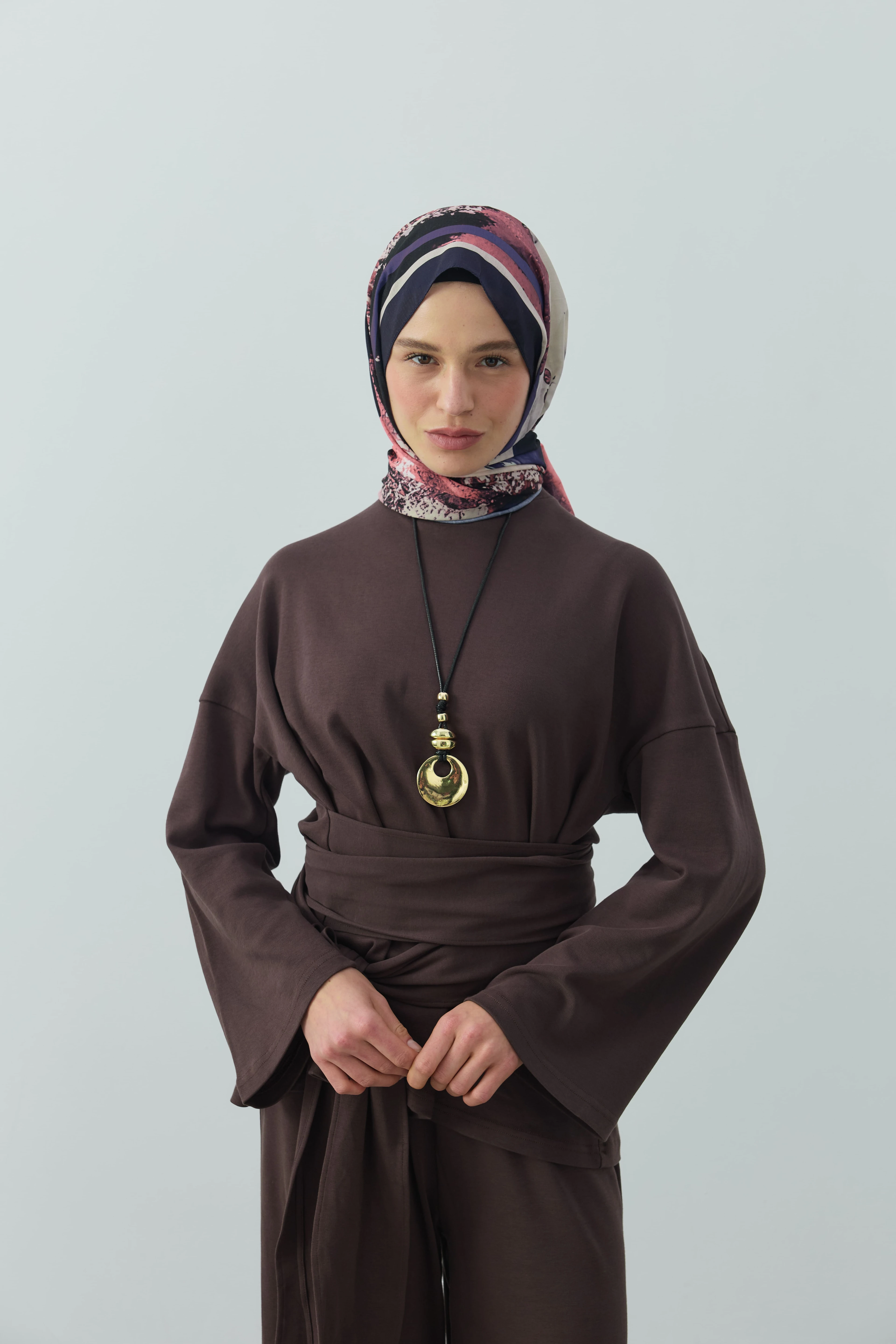 Ardora Desen Lina Şal - Koyu Lacivert