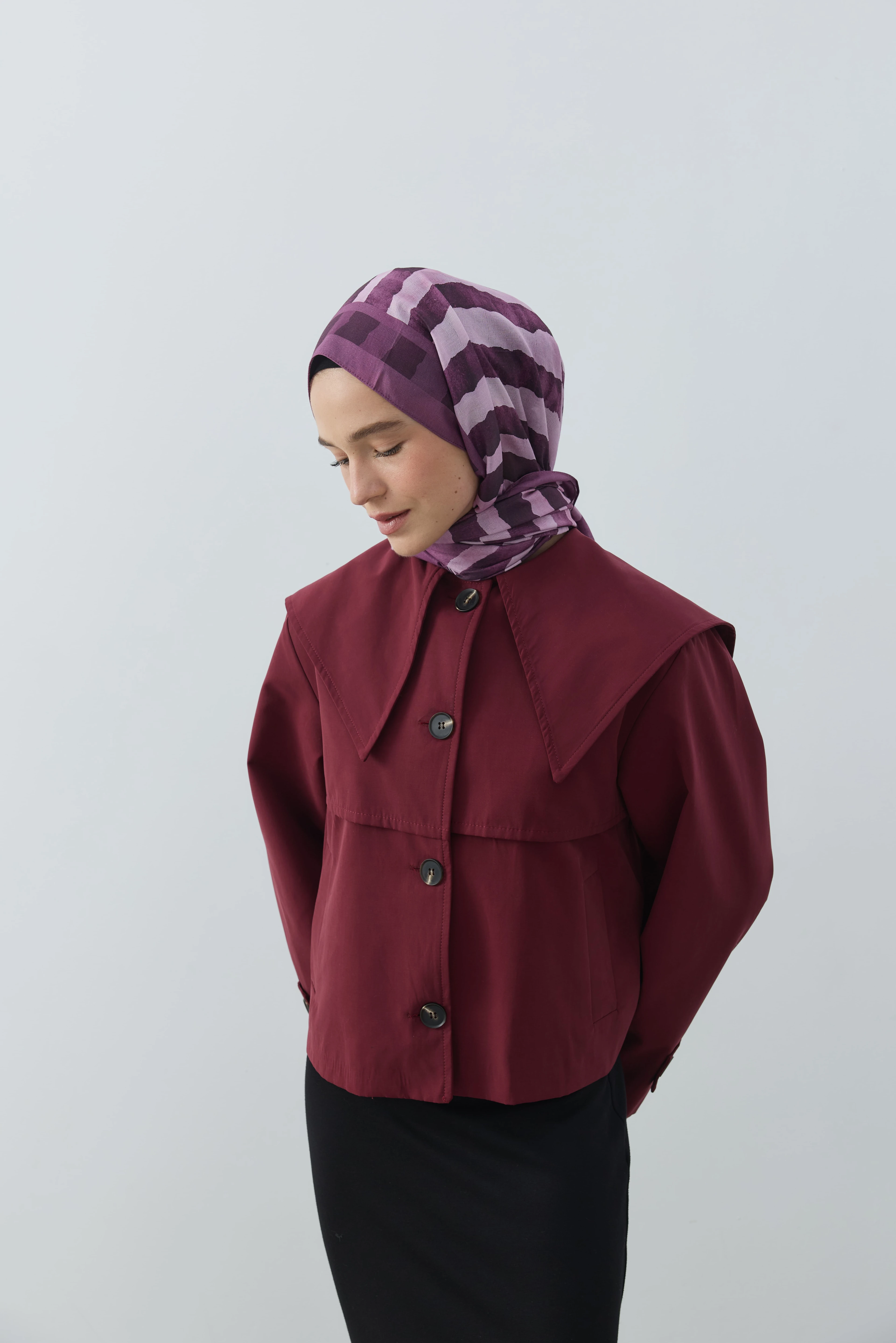 Curvella Desen Lina Şal - Royal