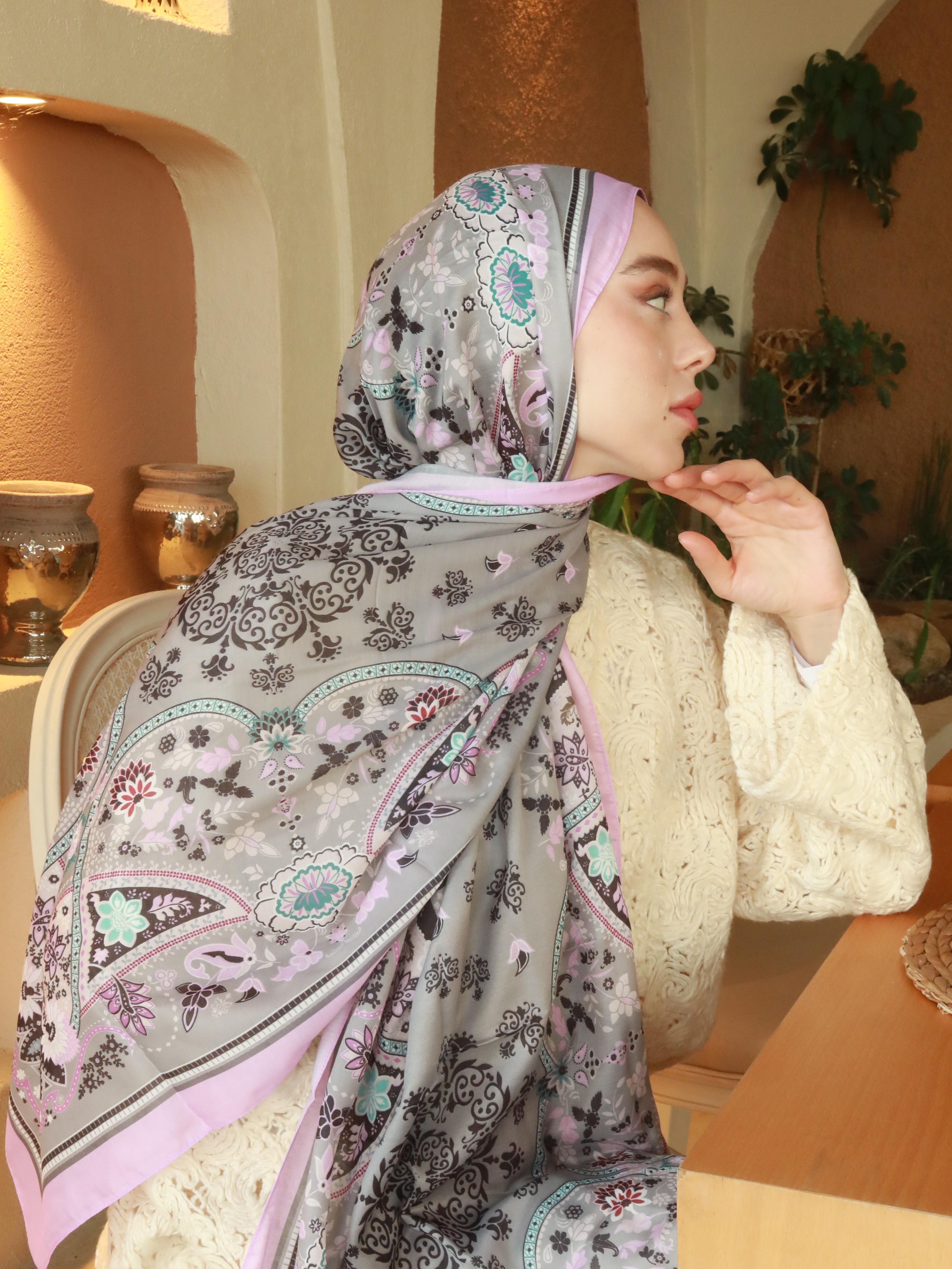 Lalezar Pattern Cotton Shawl - Pink