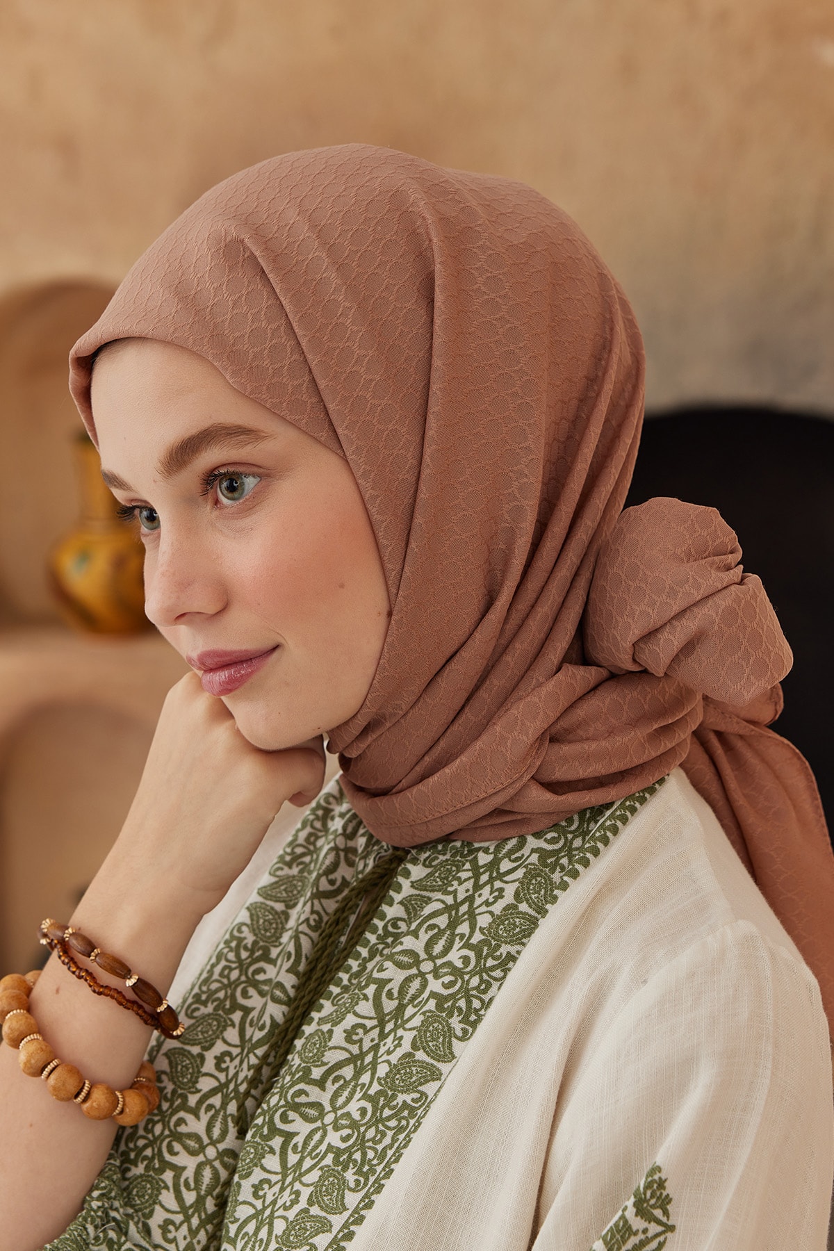Soft Jakar Serisi Halka Desen Şal