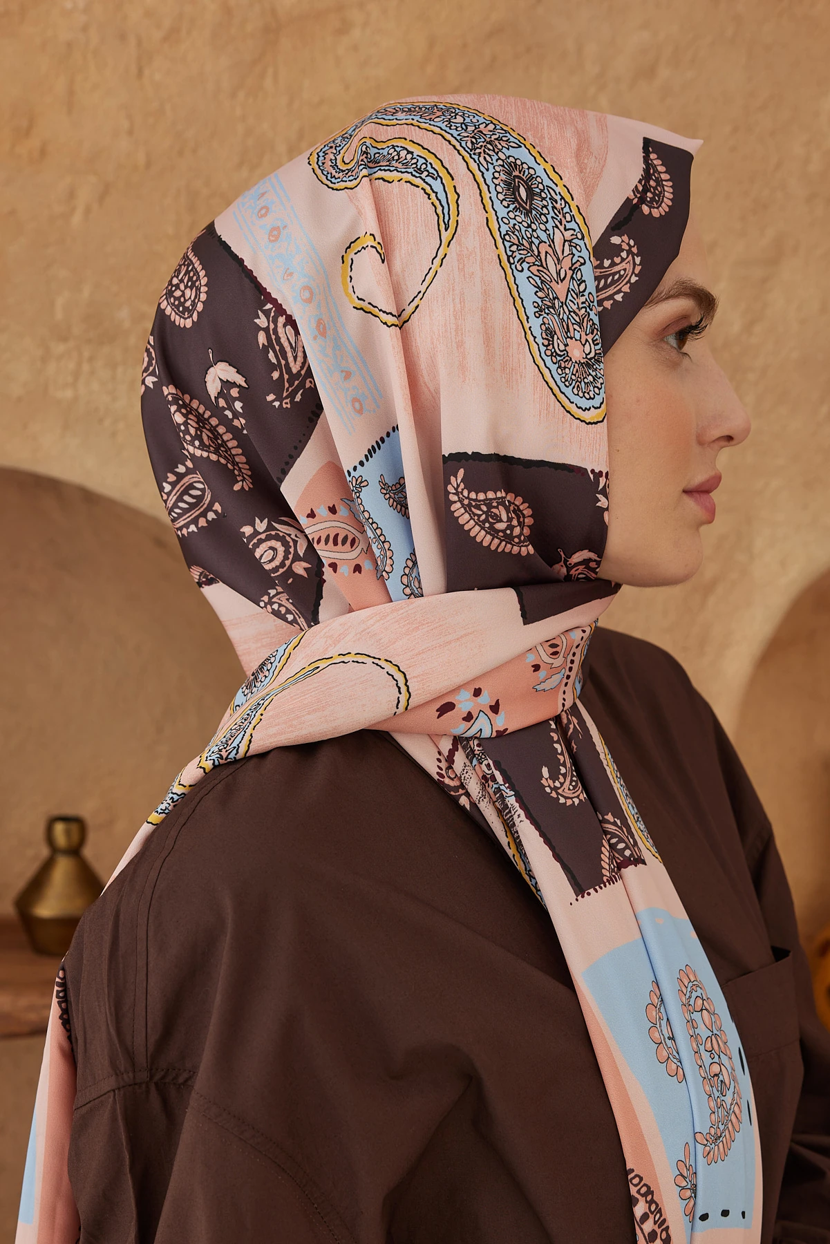 İpeksi Şal Paisley Patchwork Desen