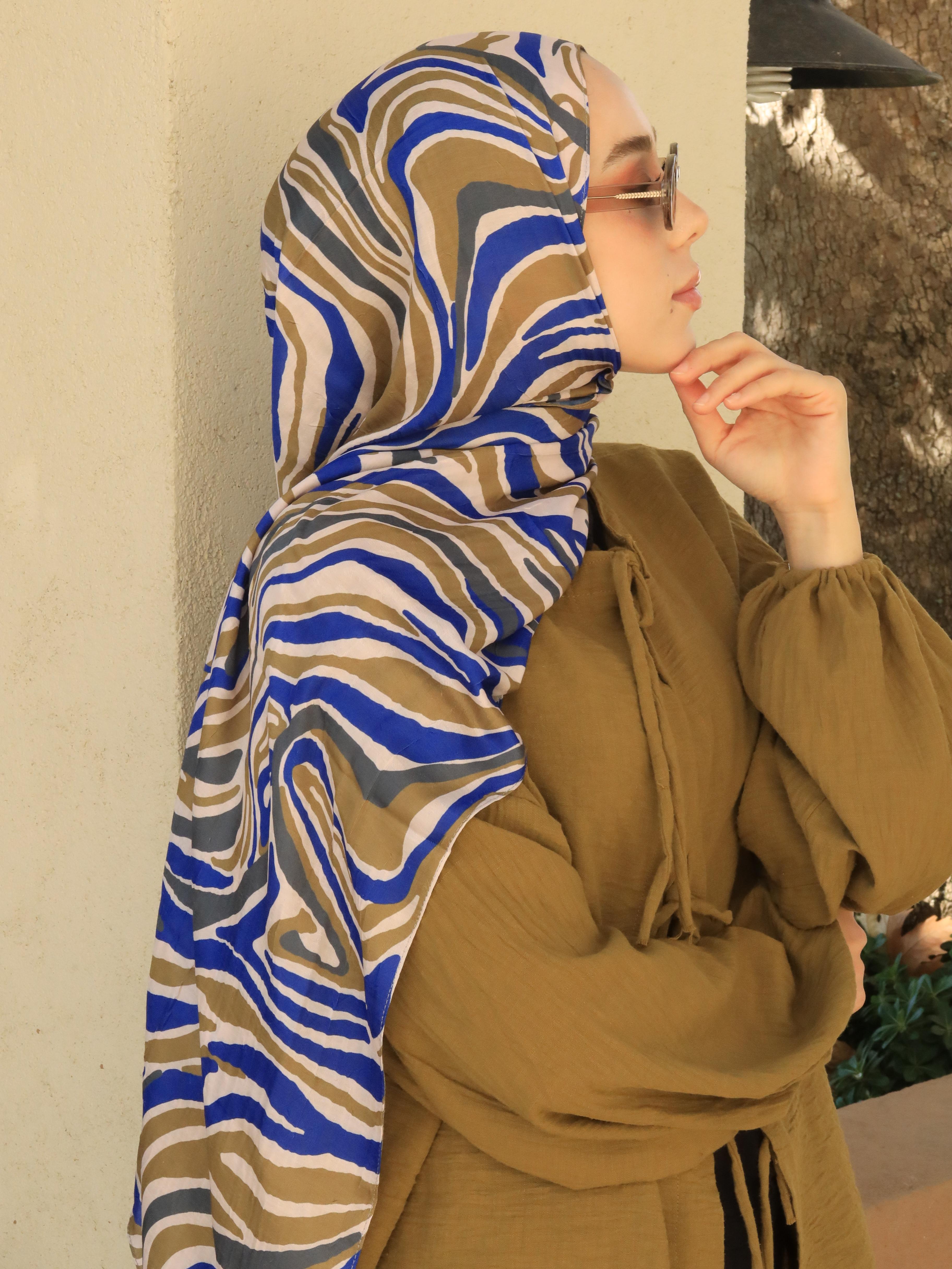 Watercolor Zebra Pattern Bamboo Shawl - Bej-Koyu Bronz