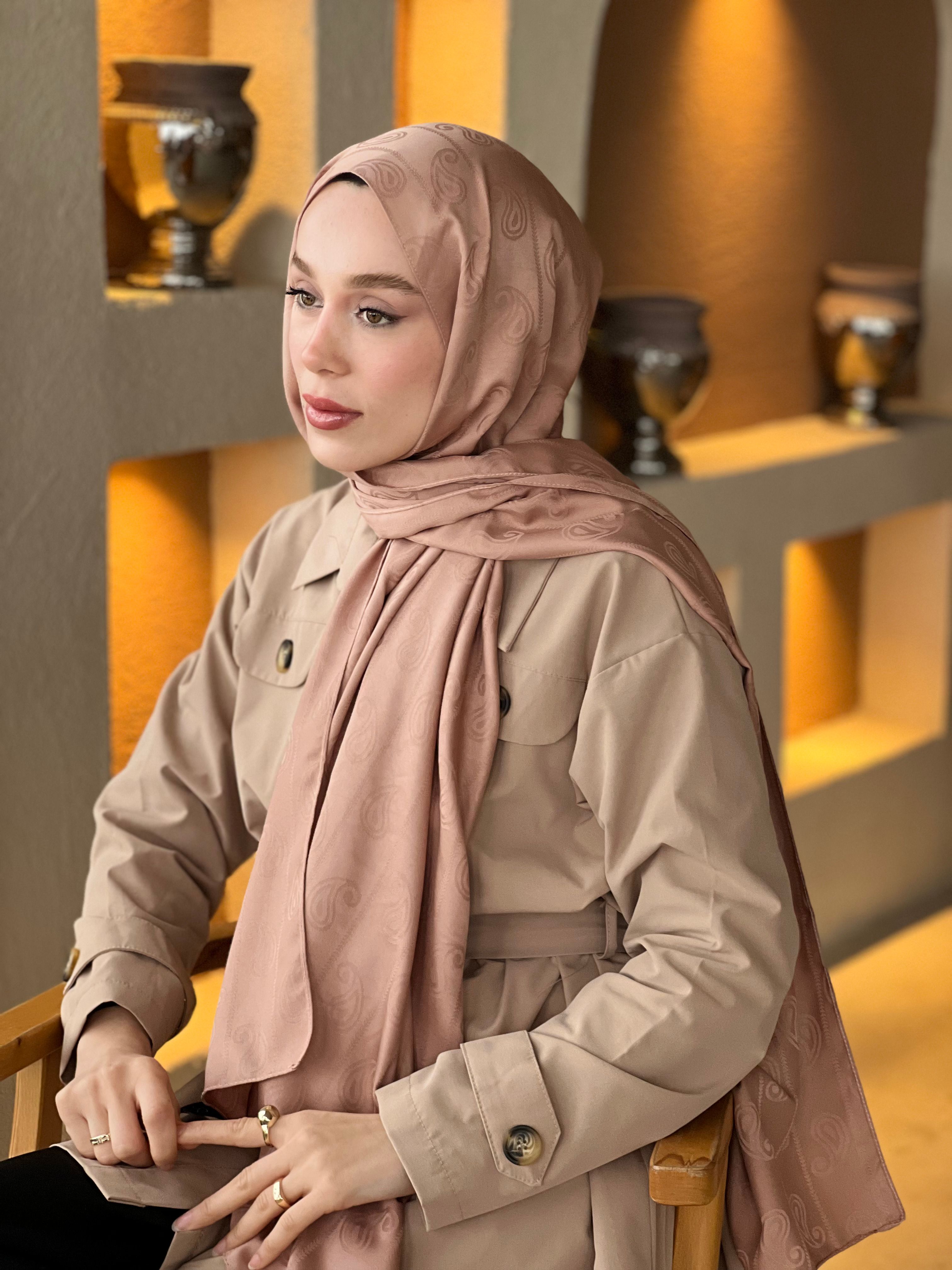 Silky Jacquard Series Almond Pattern Shawl