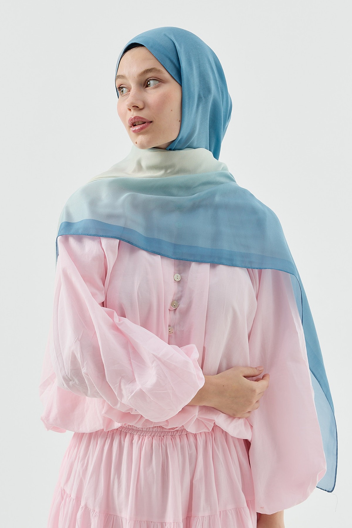 Ombre Desen Pamuk Şal