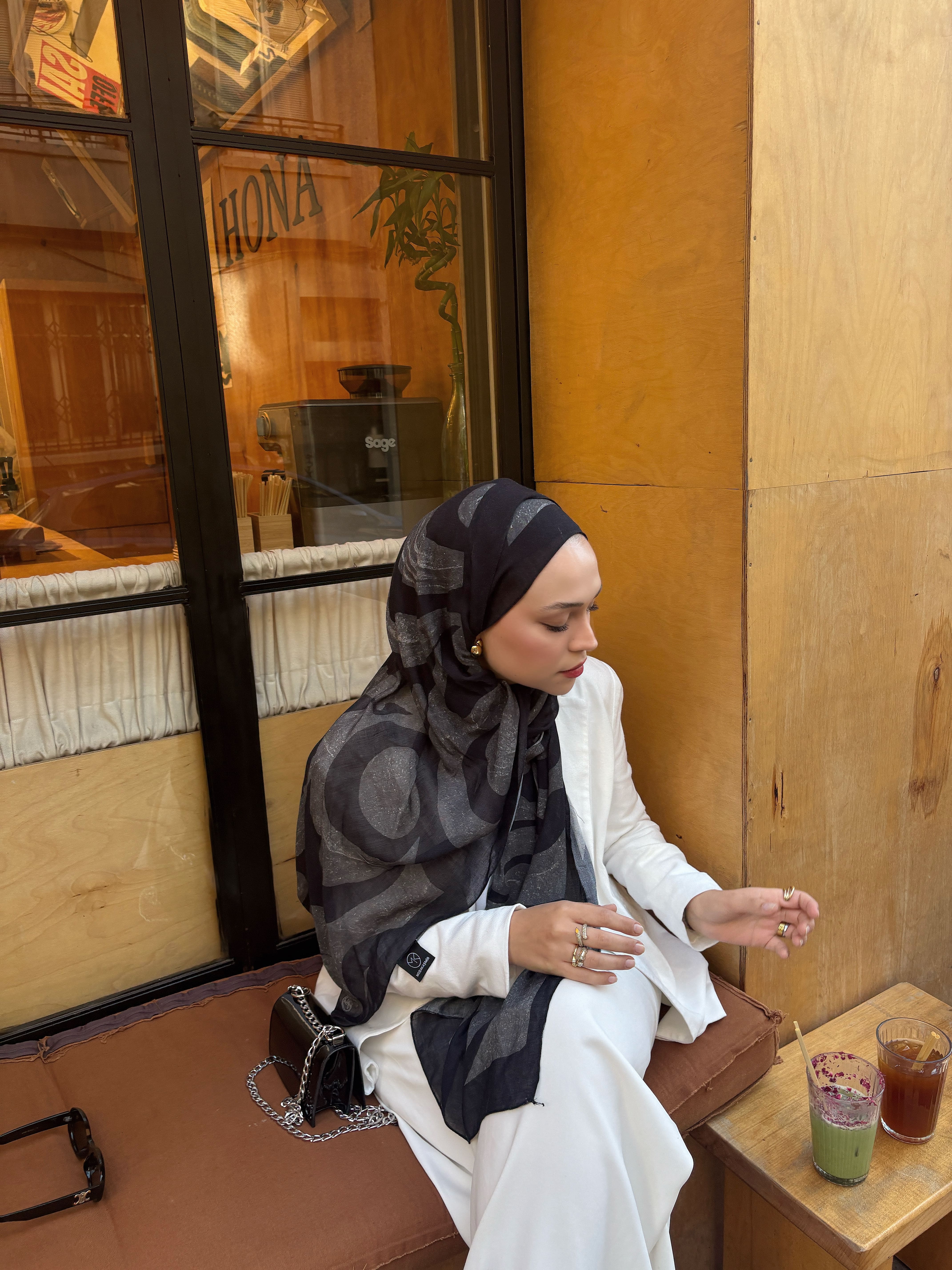 Onseon Desen - Siyah-Koyu Gri