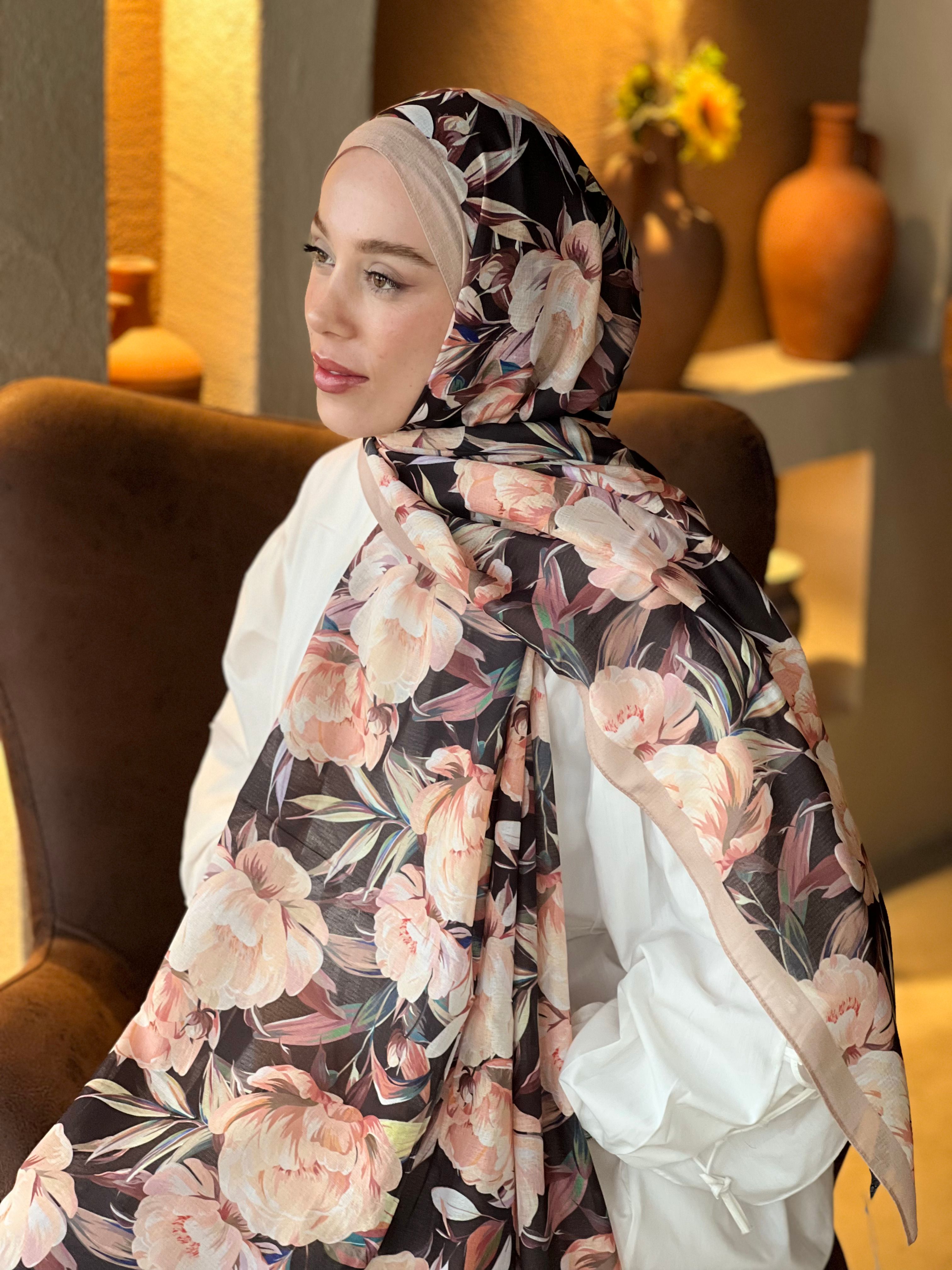 Seta Desen Lina Şal - Vizon