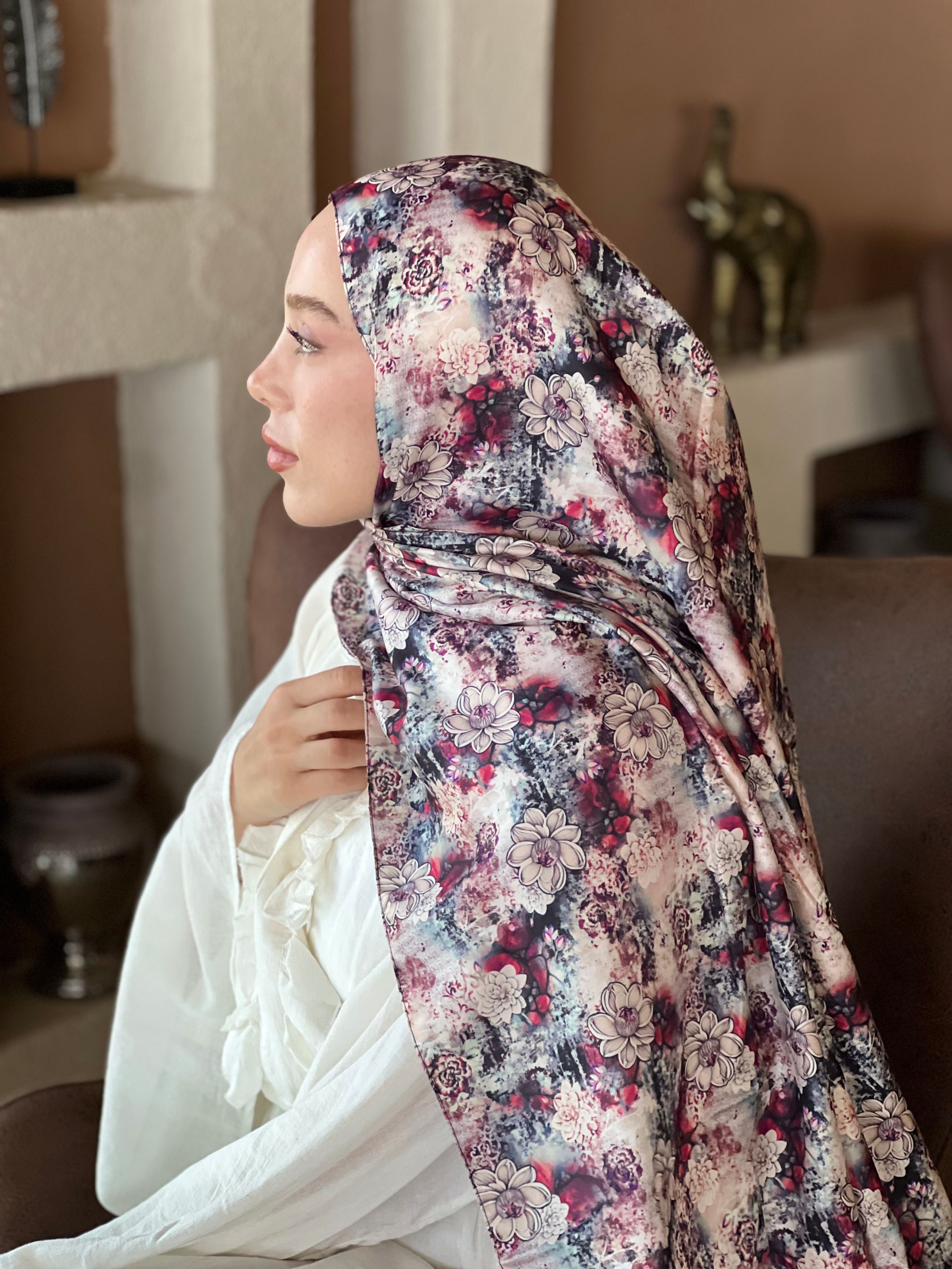 Zemheri Pattern Twill Shawl - Kırmızı-Mint