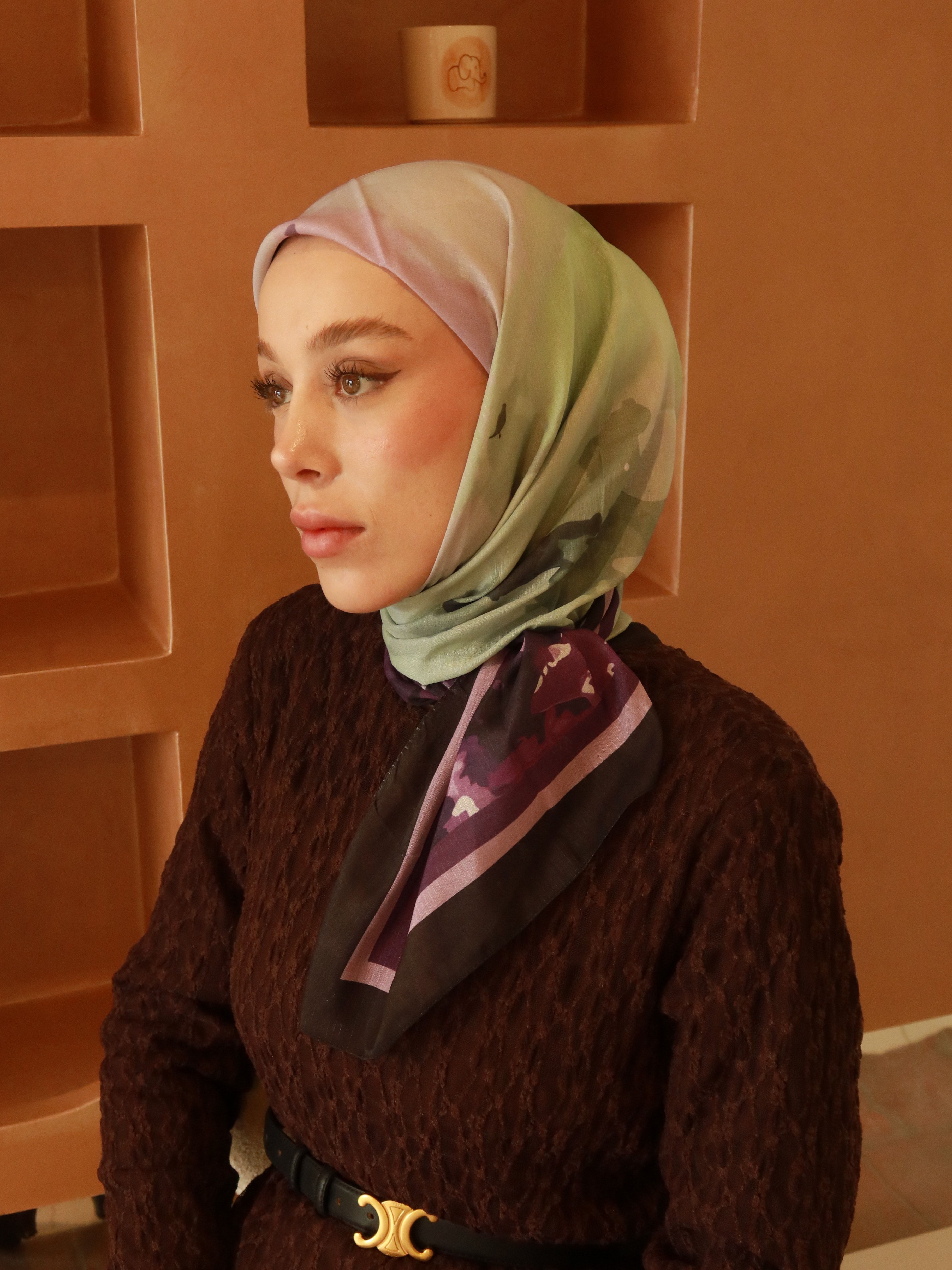 Myren Desen Lina Eşarp - Siyah-Eflatun