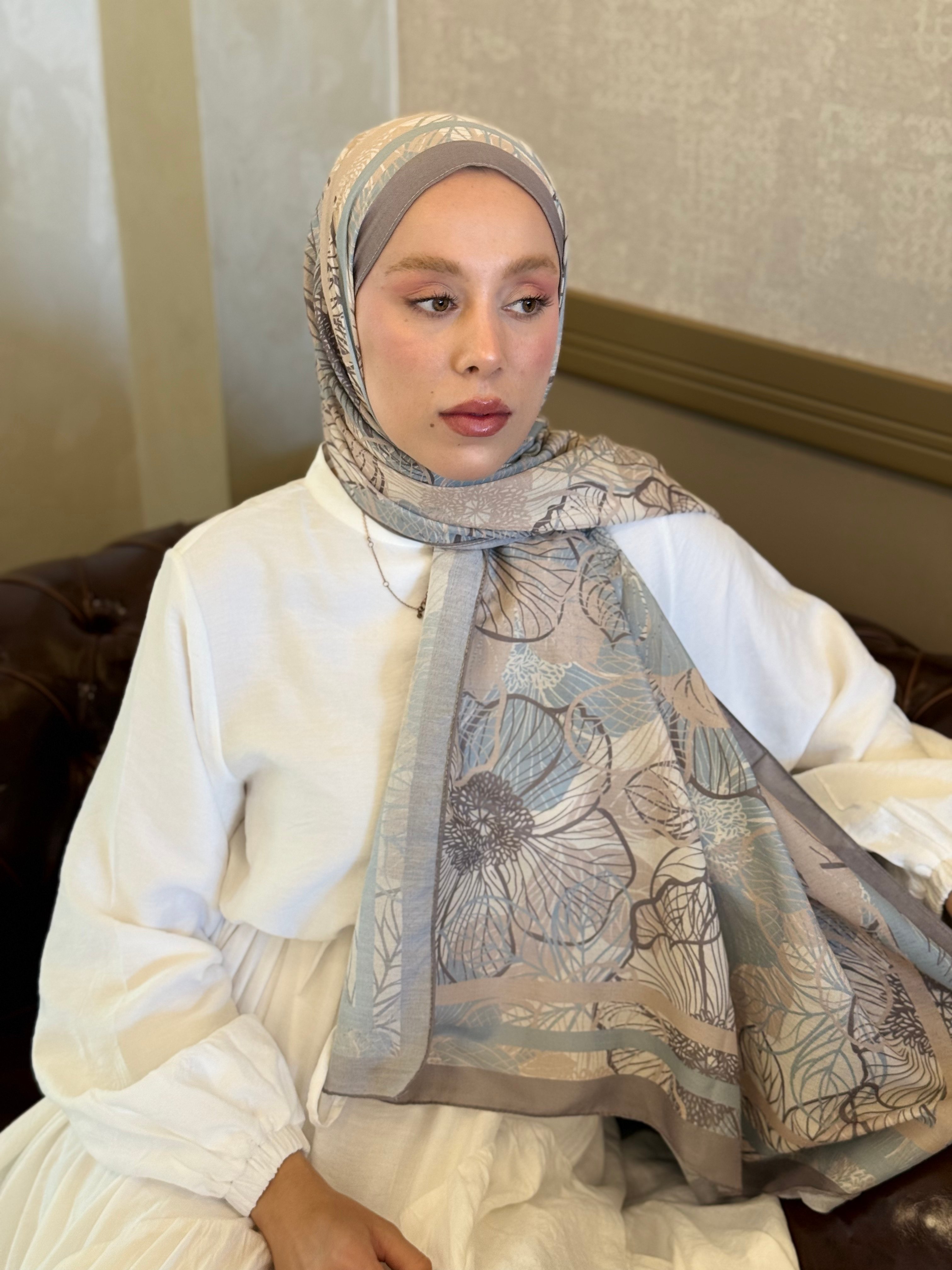 Lunara Desen Lina Şal - Antik Bej