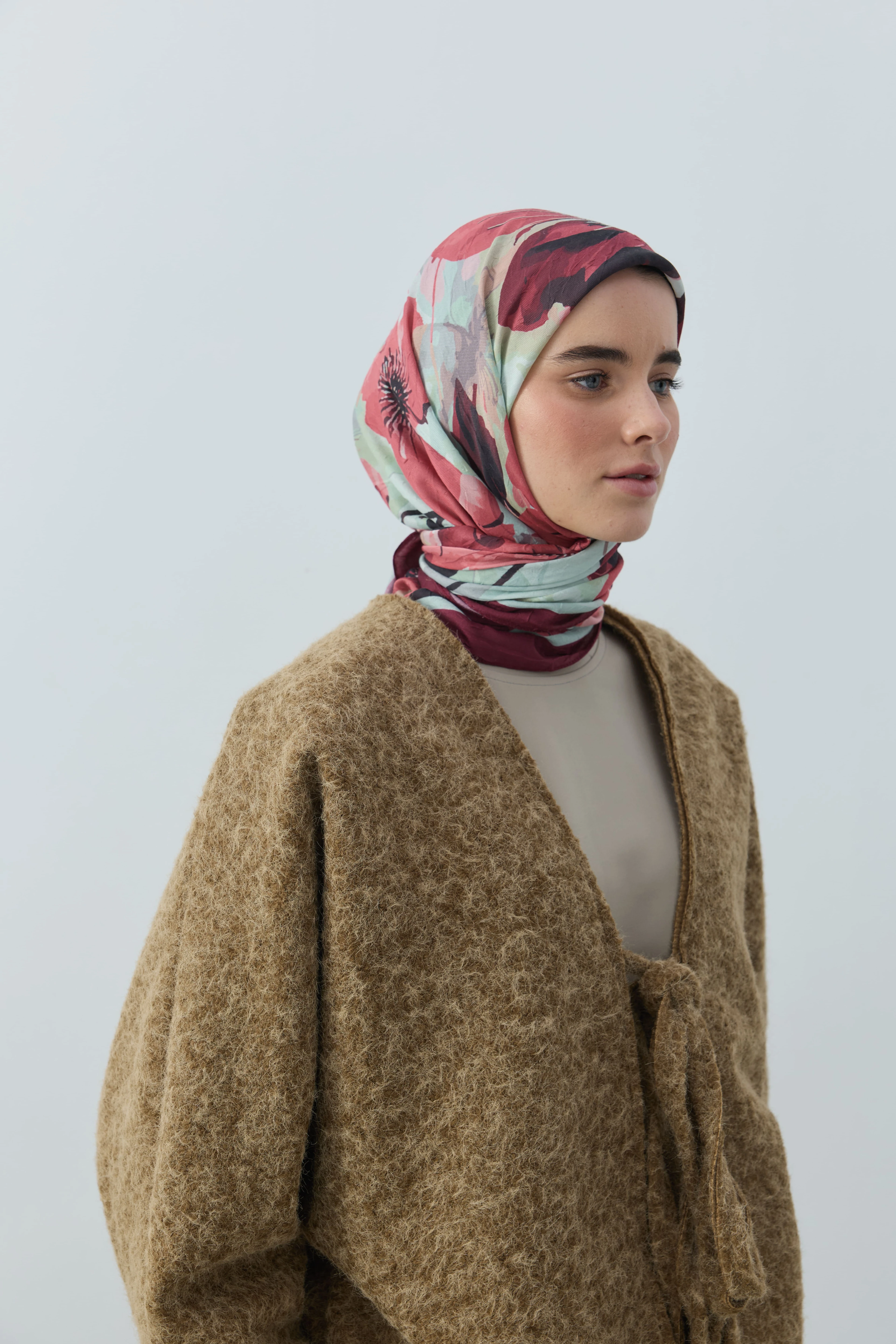 Solena Desen Bambu Eşarp - Bordo