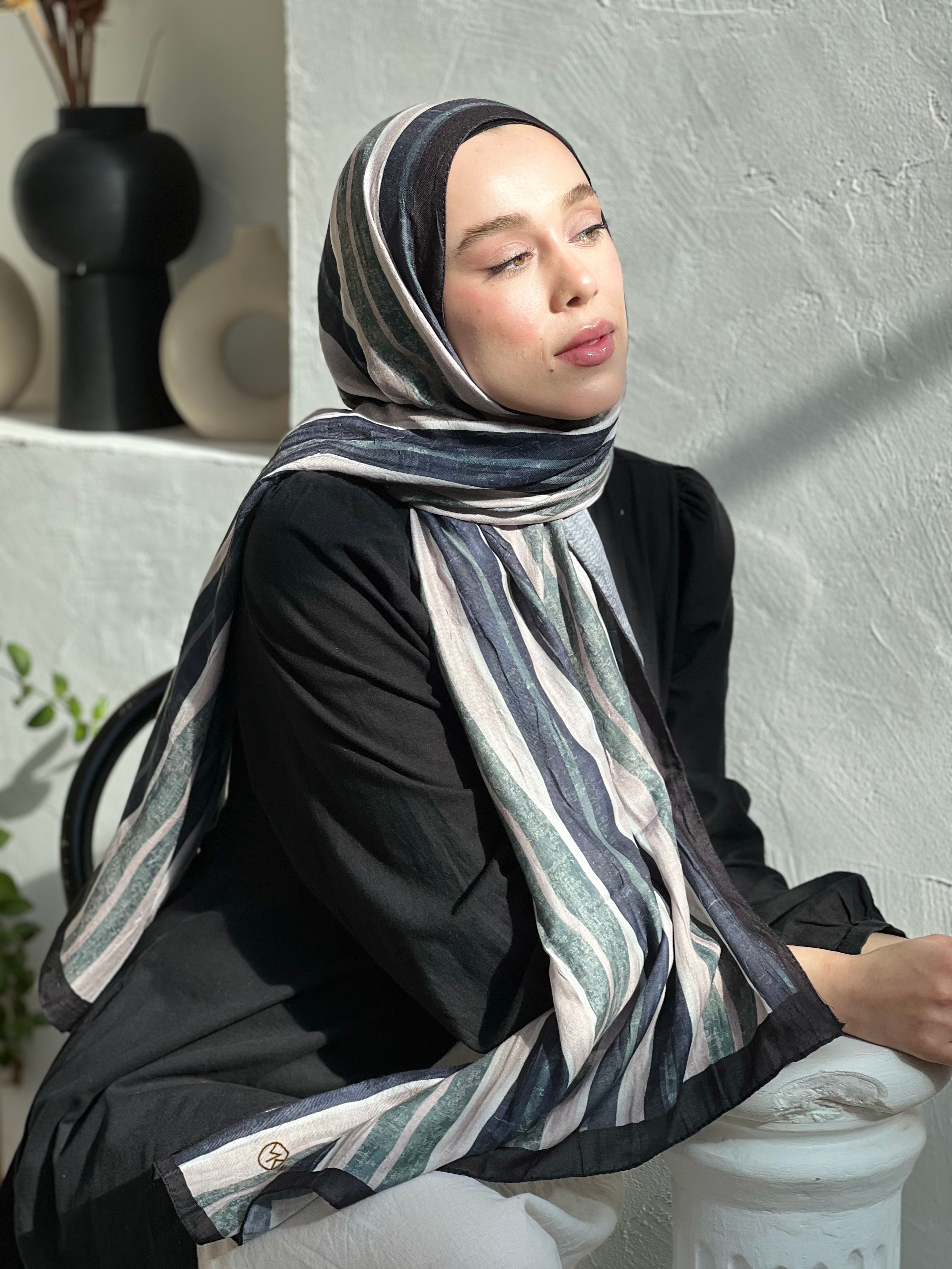 Stripe Pattern Bamboo Shawl