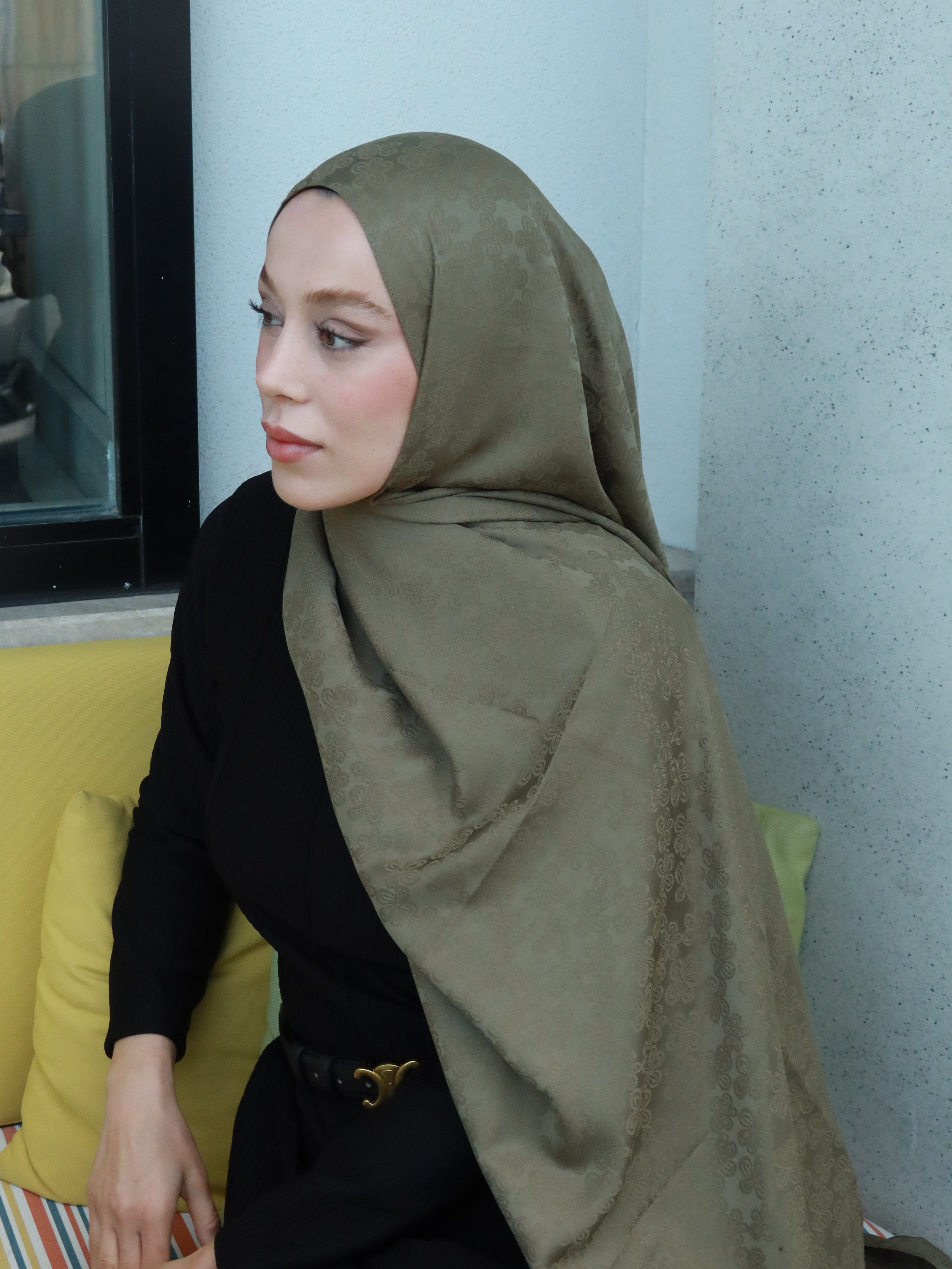 İpeksi Jakar Serisi Amber Desen - Haki
