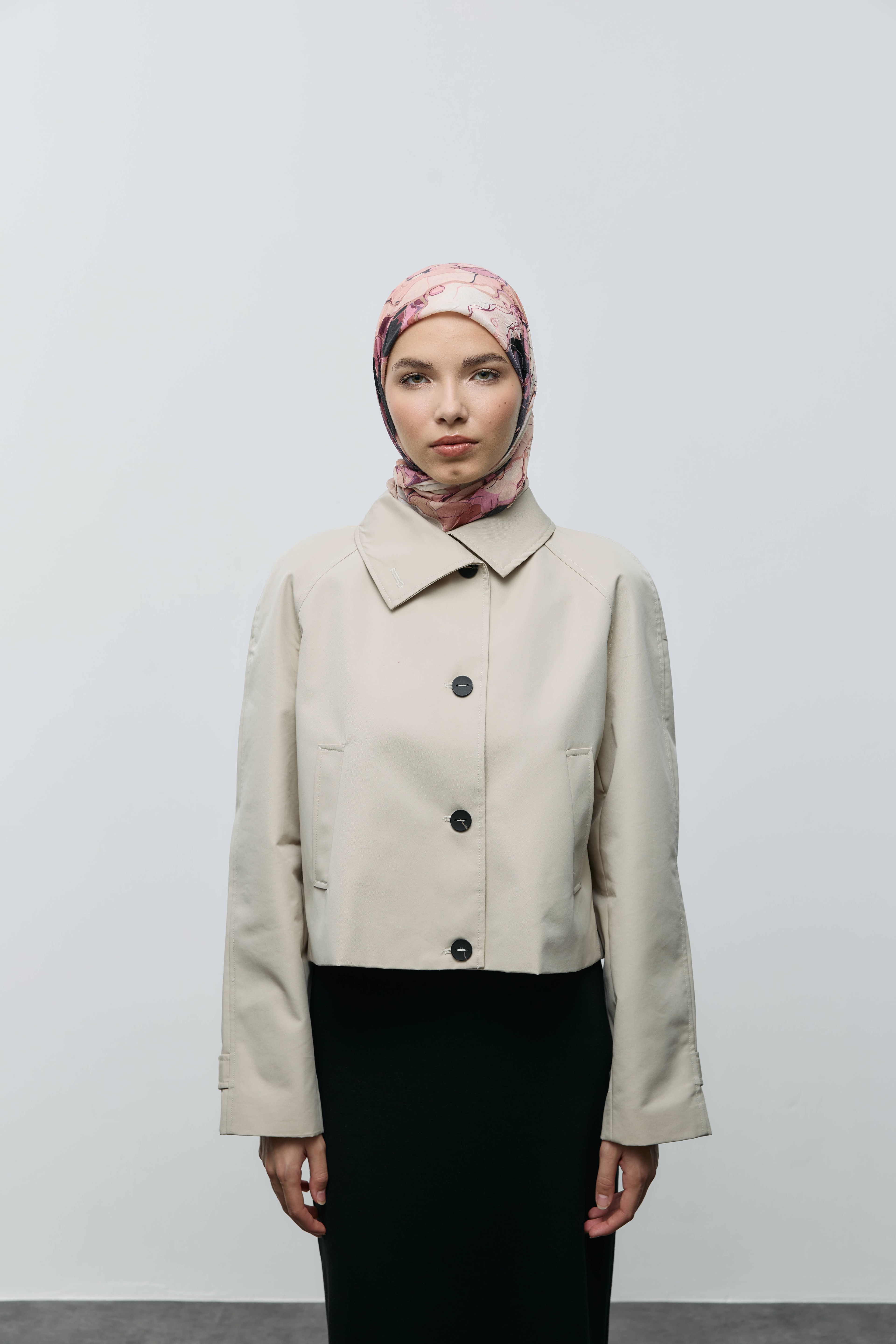 Ebruli Desen Bambu Eşarp - İğde