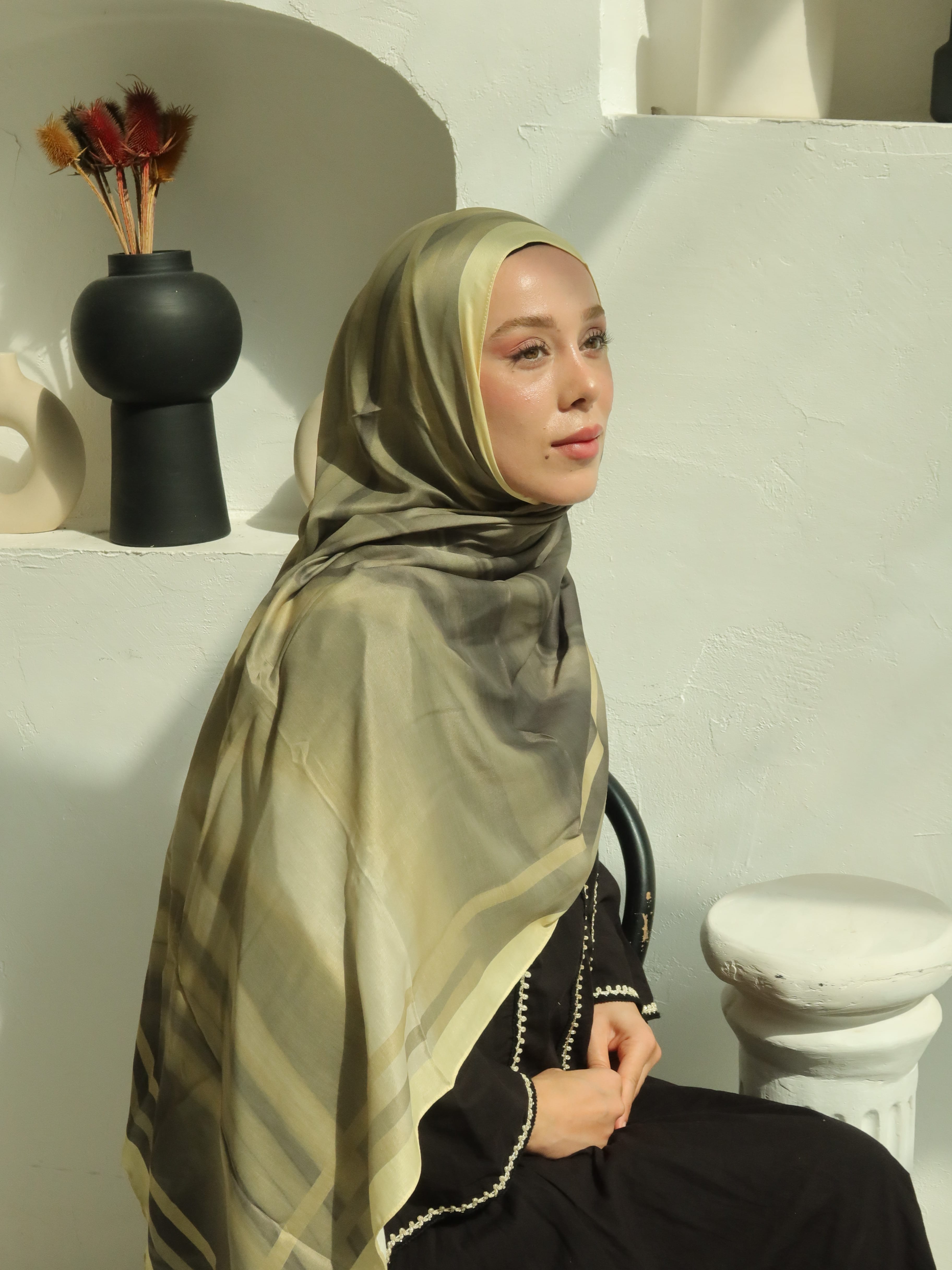 Mirea Desen Pamuk Şal - Butter Yellow