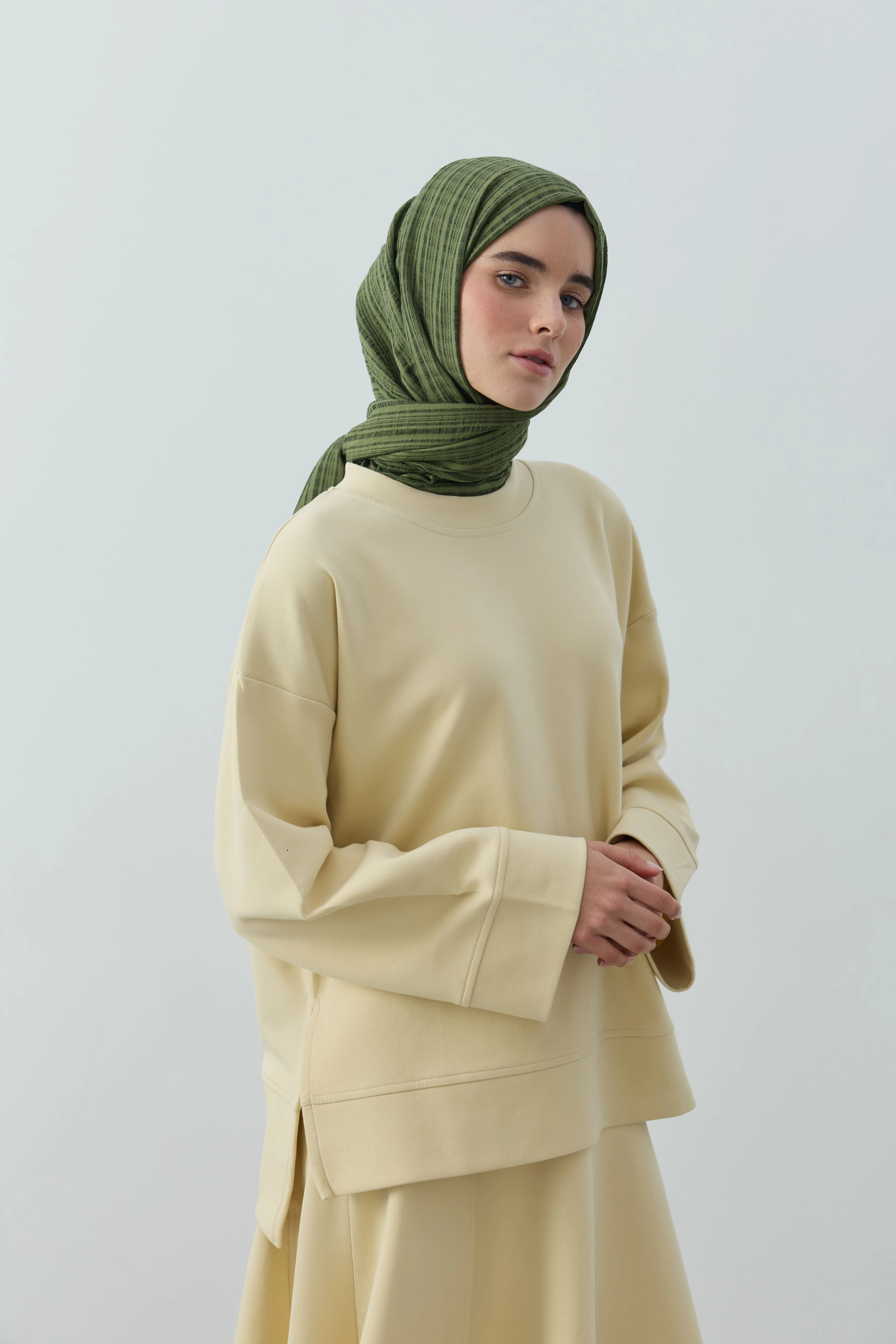 Misto Pamuk Serisi Şal - Haki