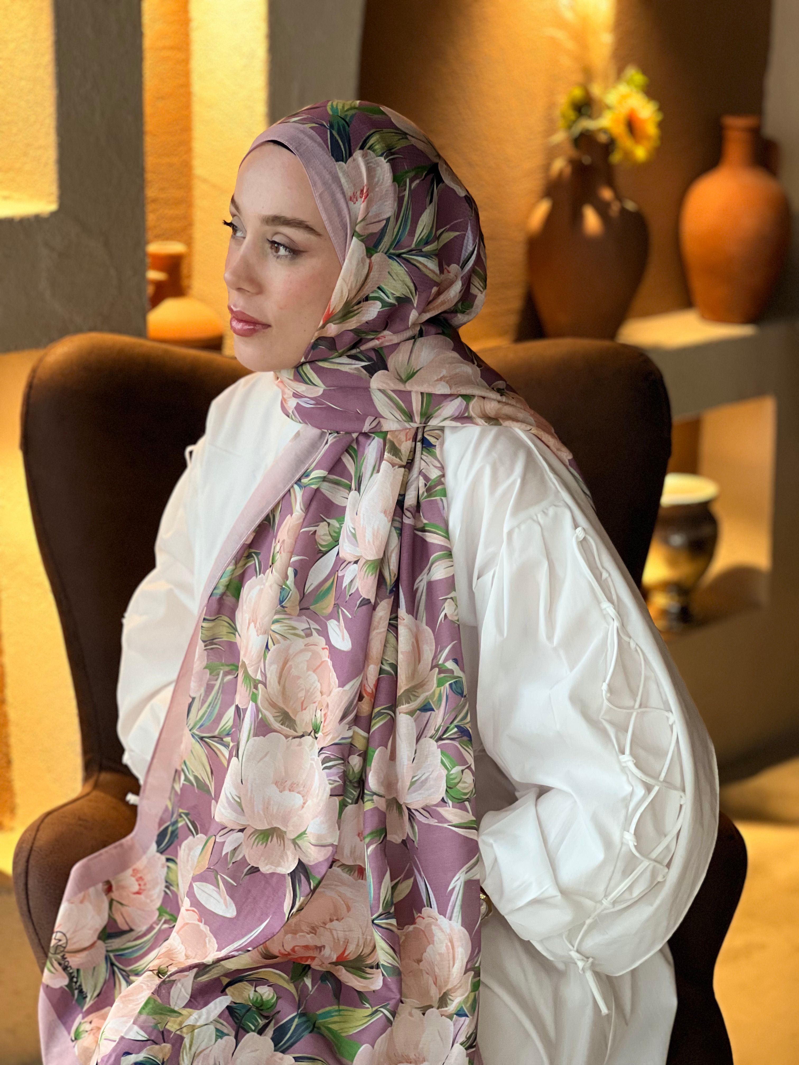 Seta Desen Lina Şal - Pudra