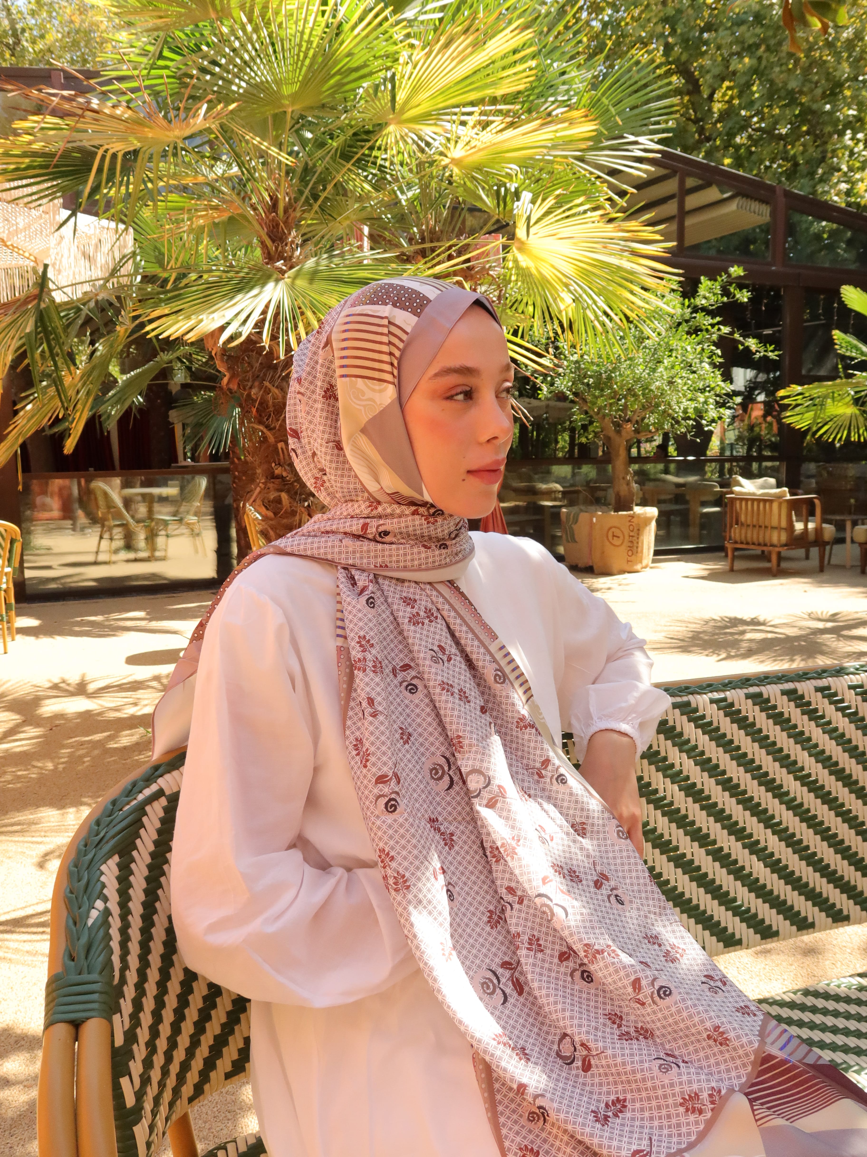 Nura Desen Medine İpeği Şal - Vintage Rose