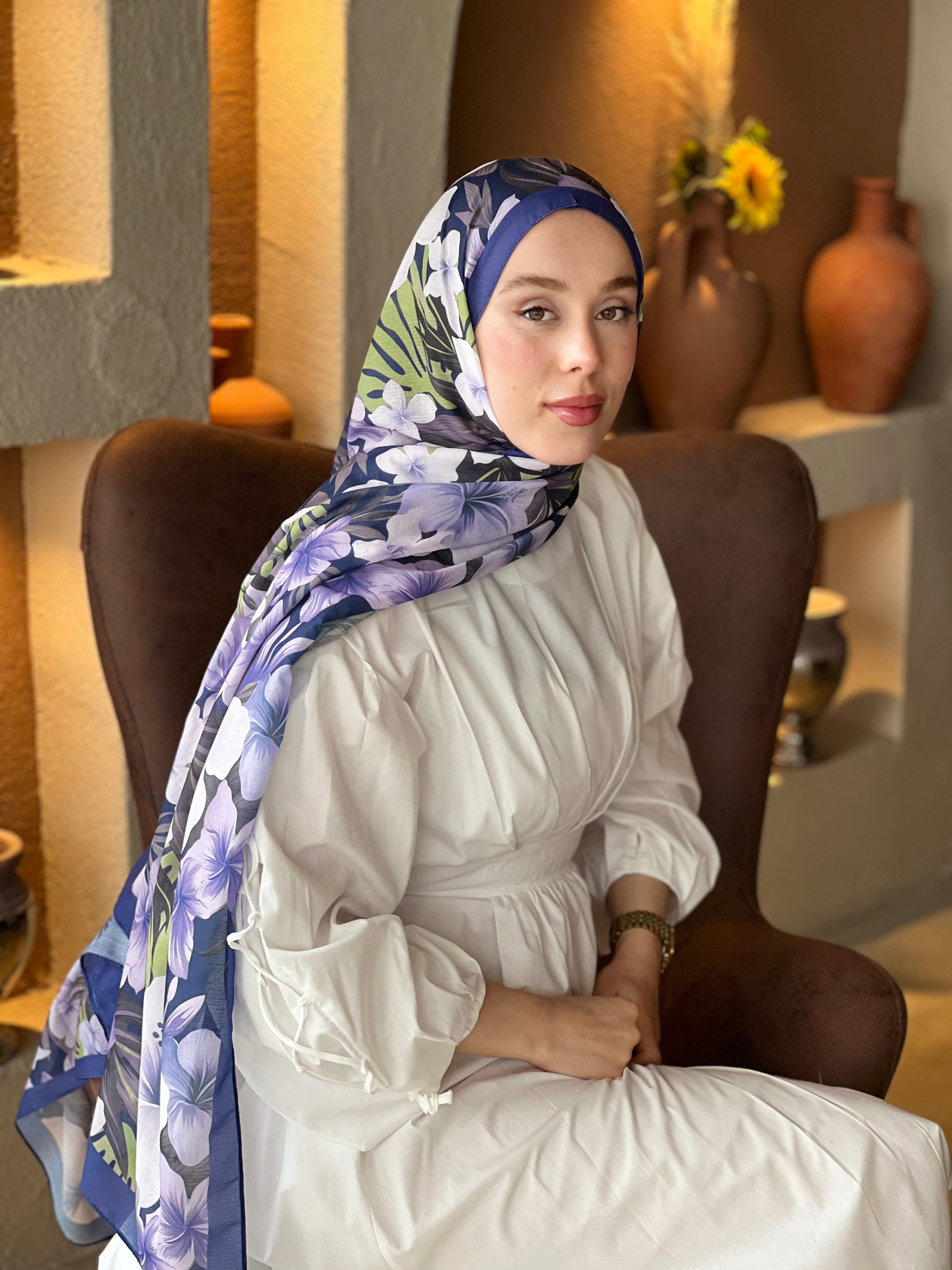 Jardin Desen Lina Şal - Gece Mavisi