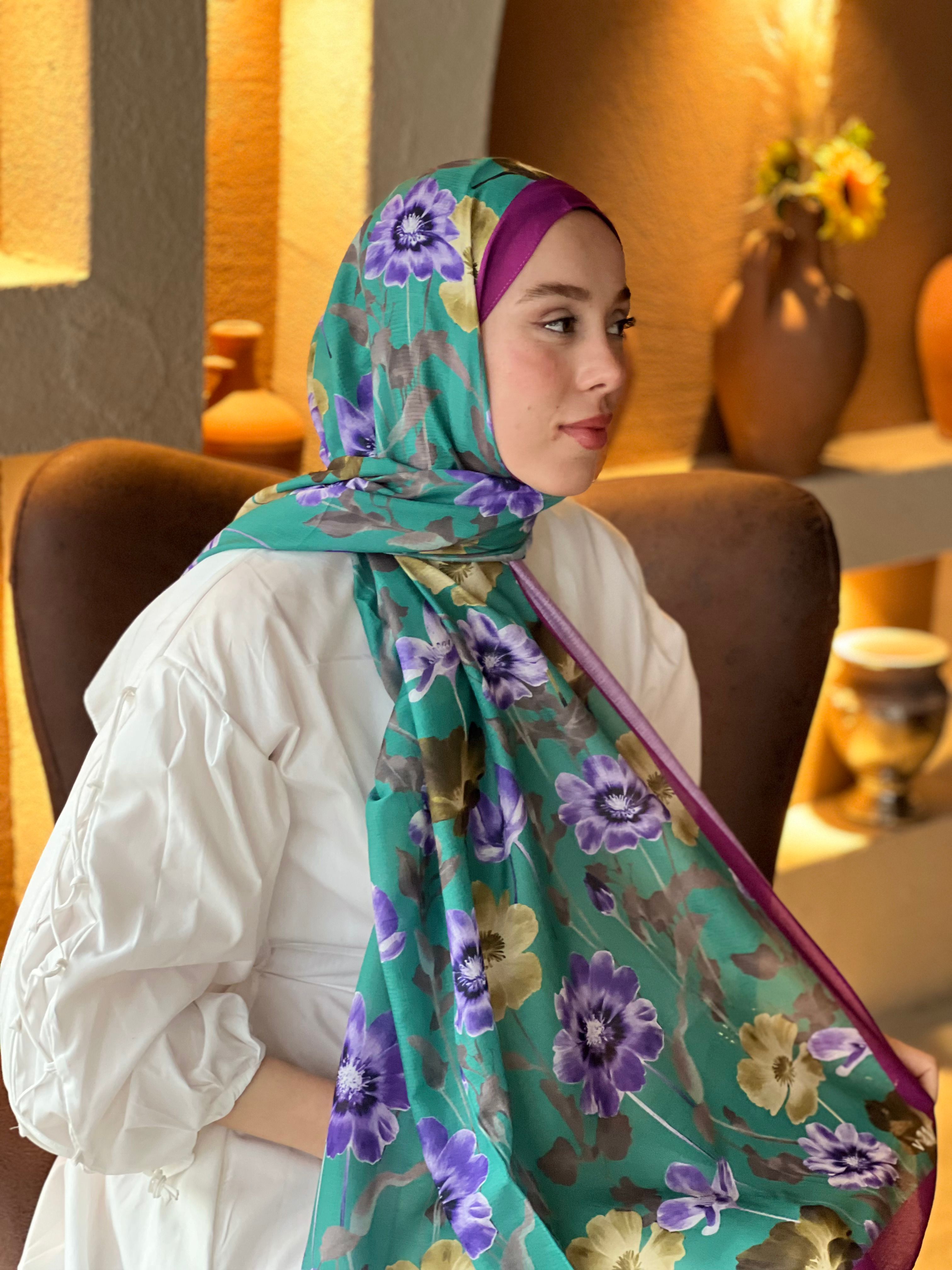 Fiori Desen Lina Şal - Gül Pembe