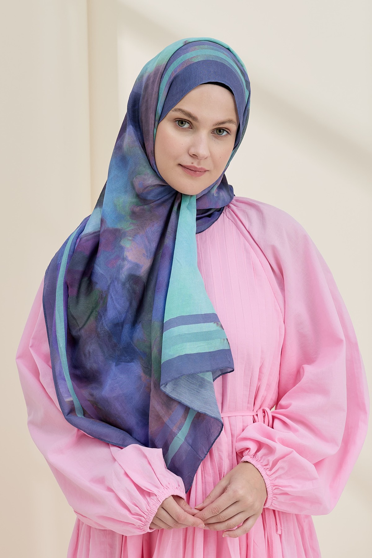 Mistral Desen Bambu Şal - Eflatun