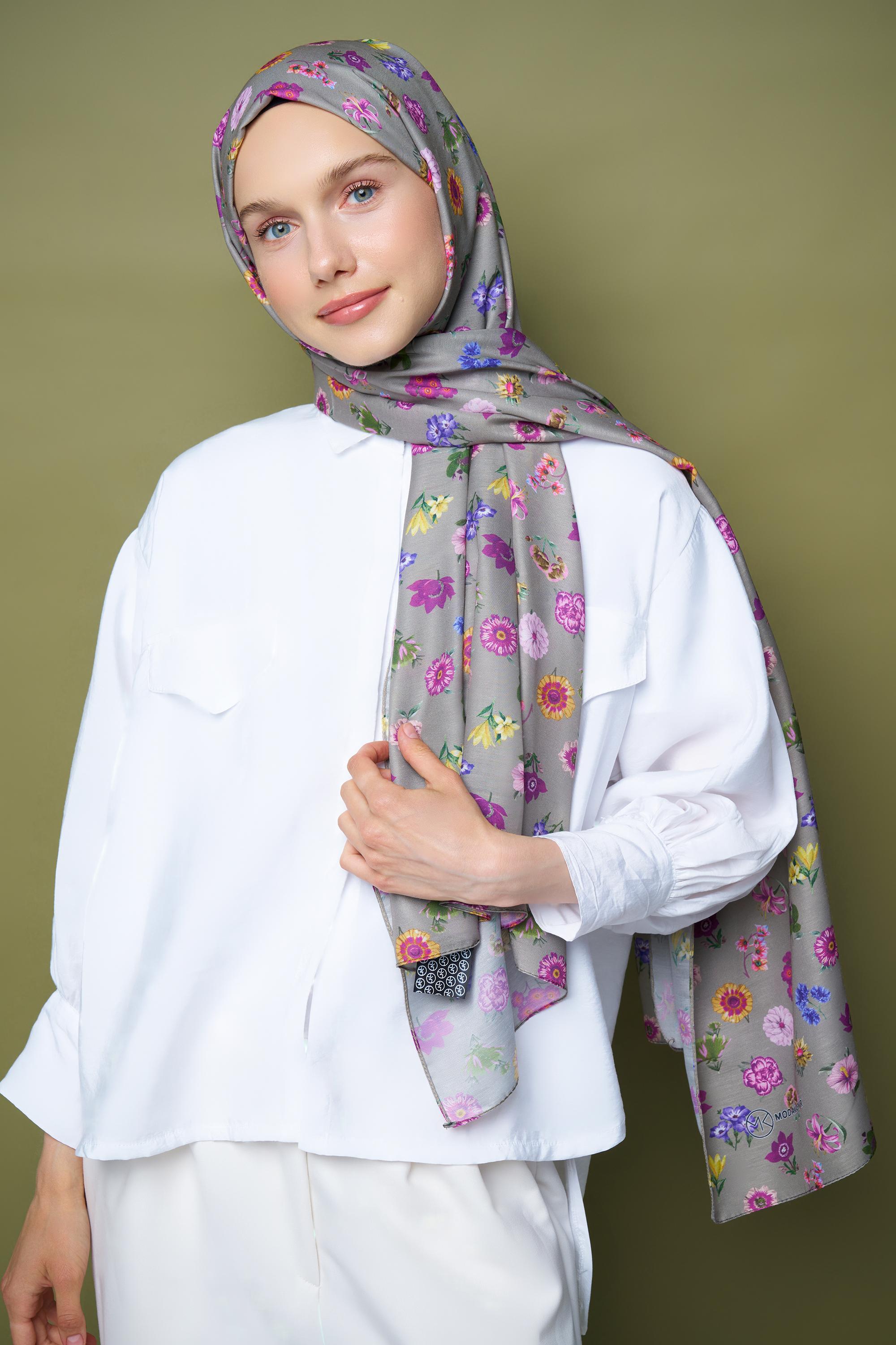 Bouquet Cotton Shawl - Antik Bej