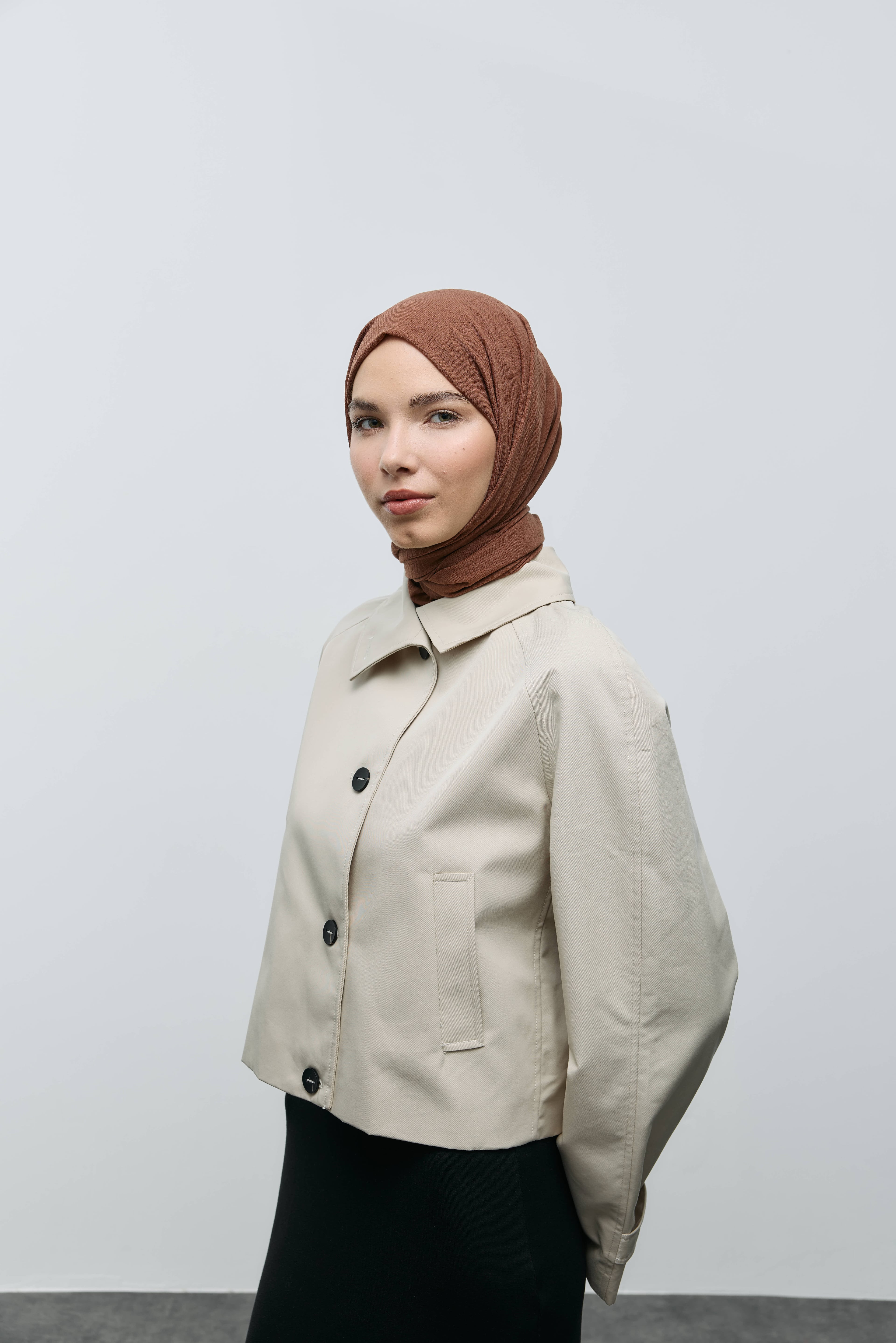 Krash Cotton Shawl - Dark Mink