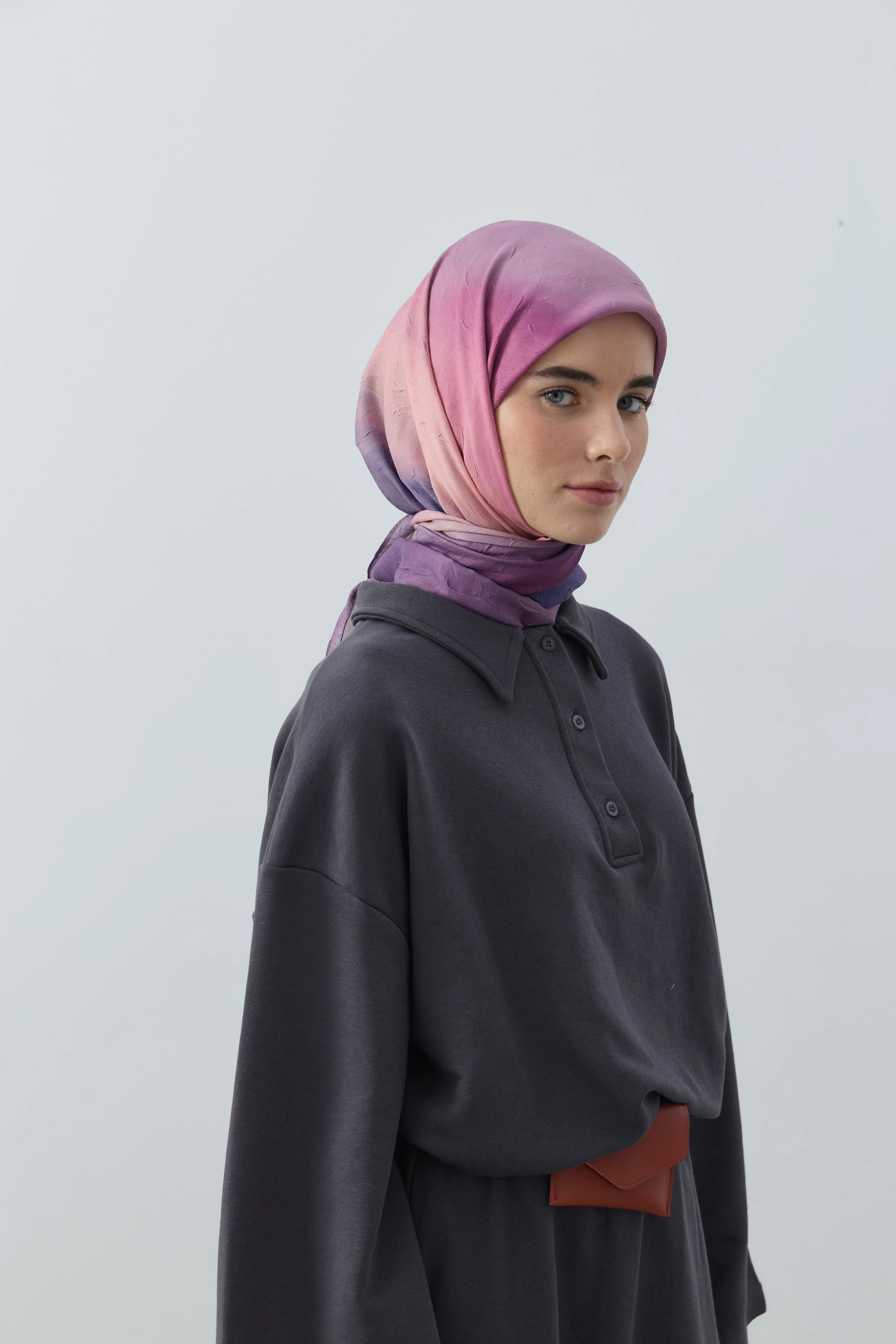 Orelia Desen Bambu Eşarp - Eflatun