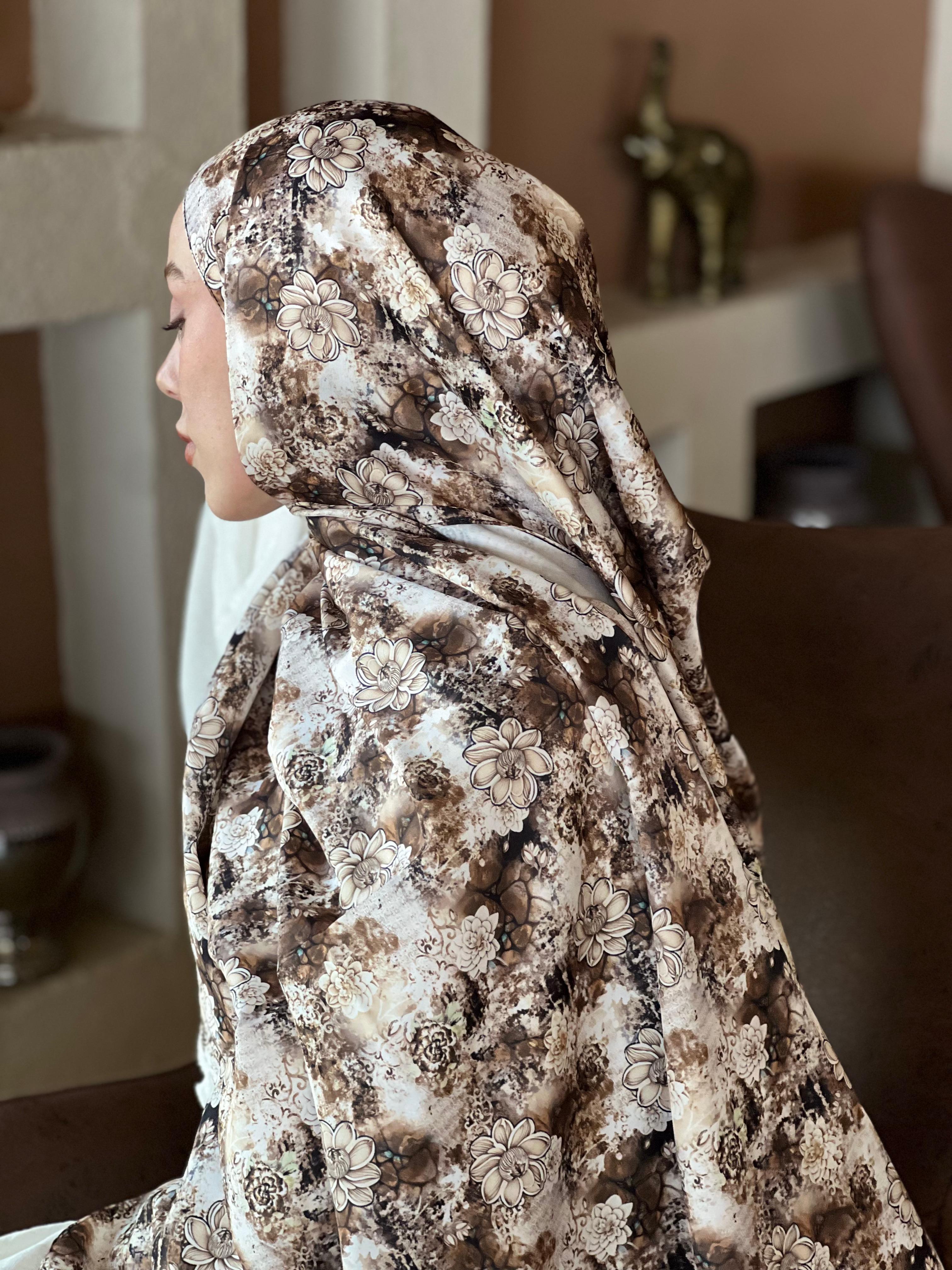 Zemheri Pattern Twill Shawl - Latte
