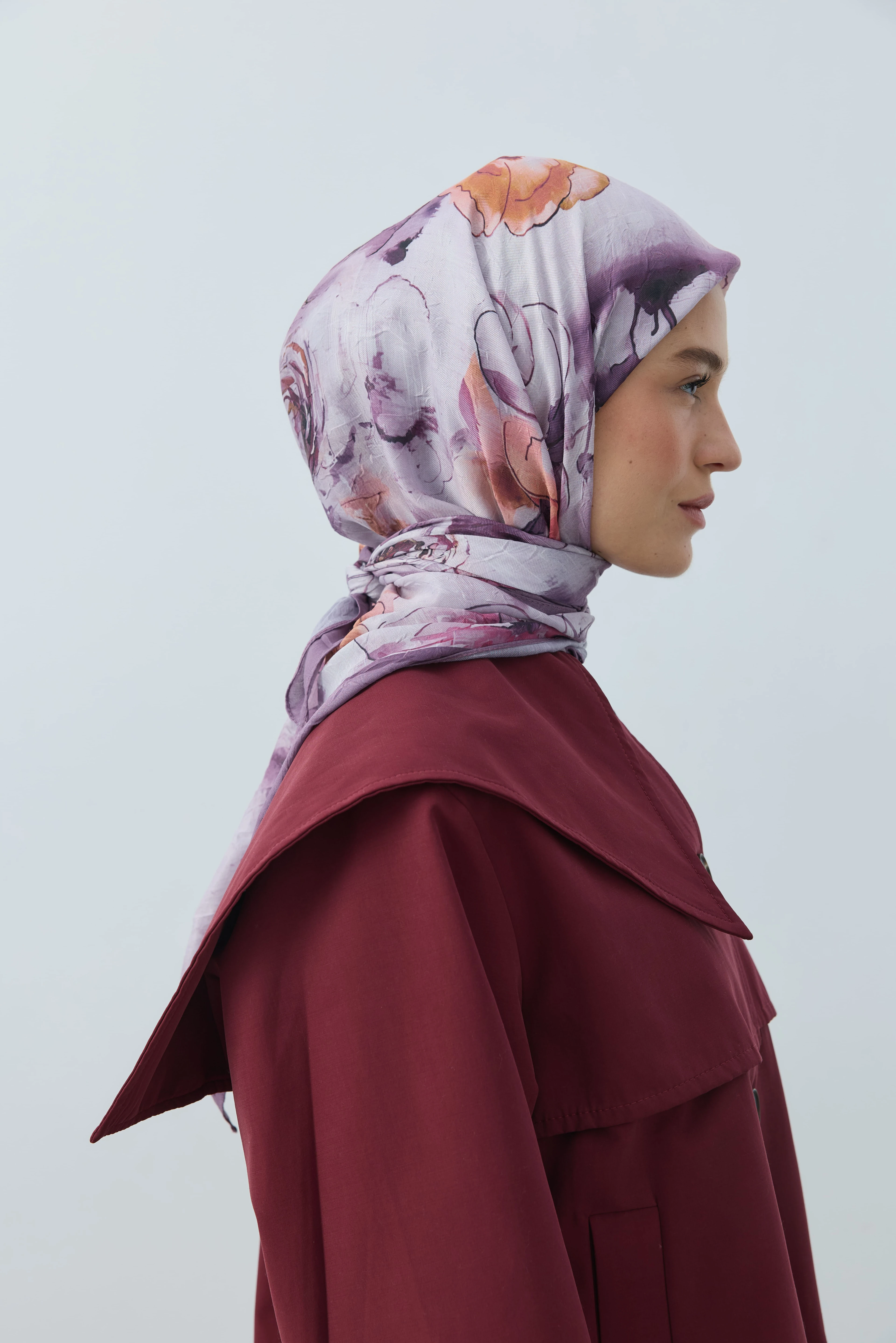 Evelyne Desen Bambu Eşarp - Eflatun