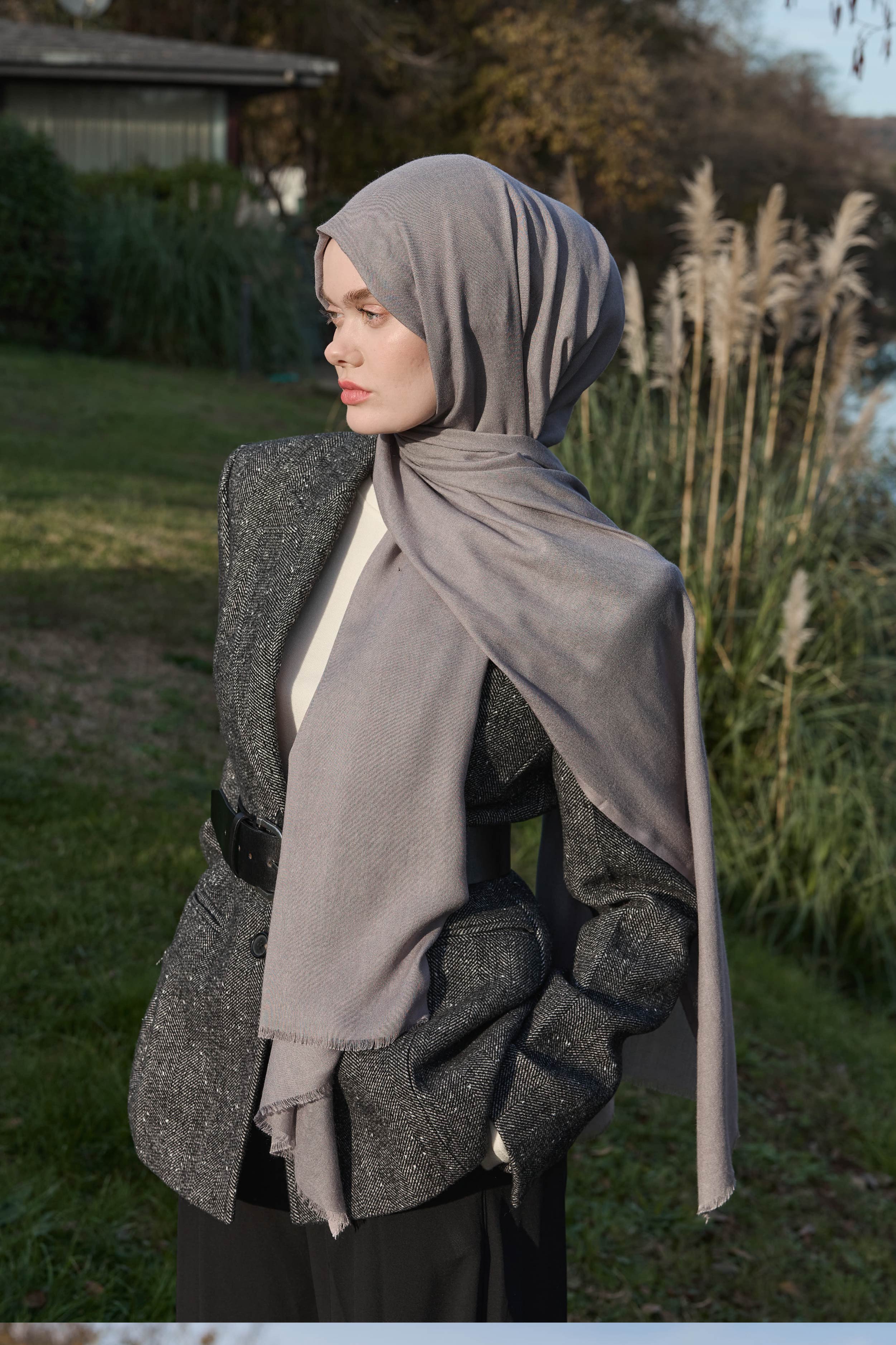 Liora Viskon Şal - Gri